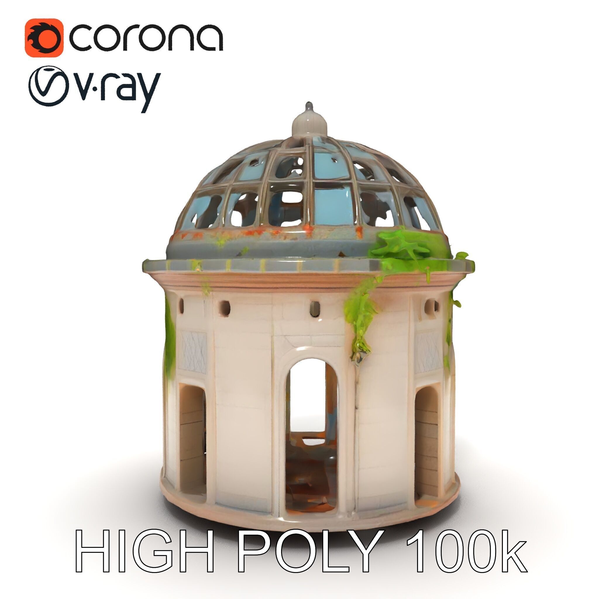 Ruined Gazebo Architectural Model Pack Low-poly 3D model_13