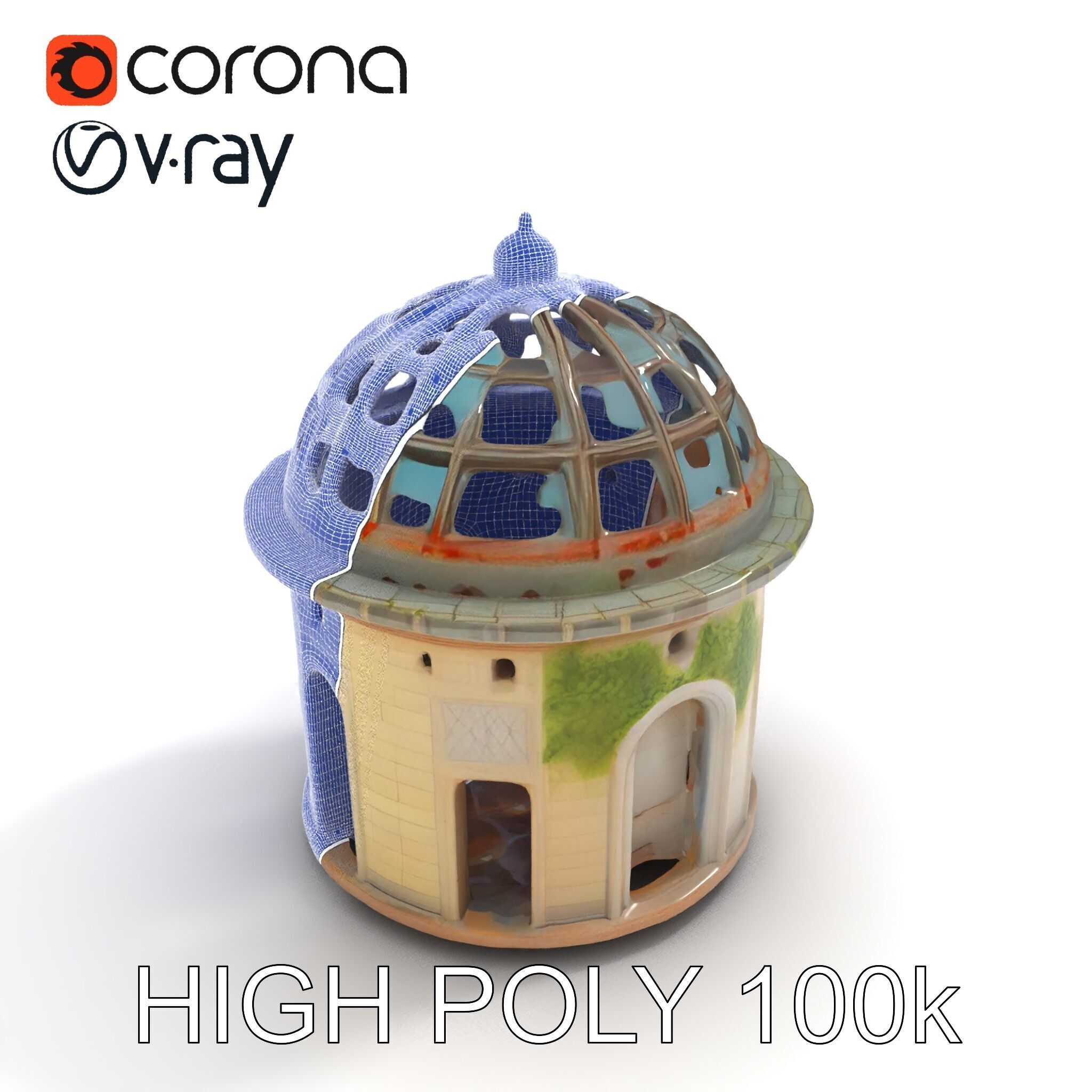 Ruined Gazebo Architectural Model Pack Low-poly 3D model_21