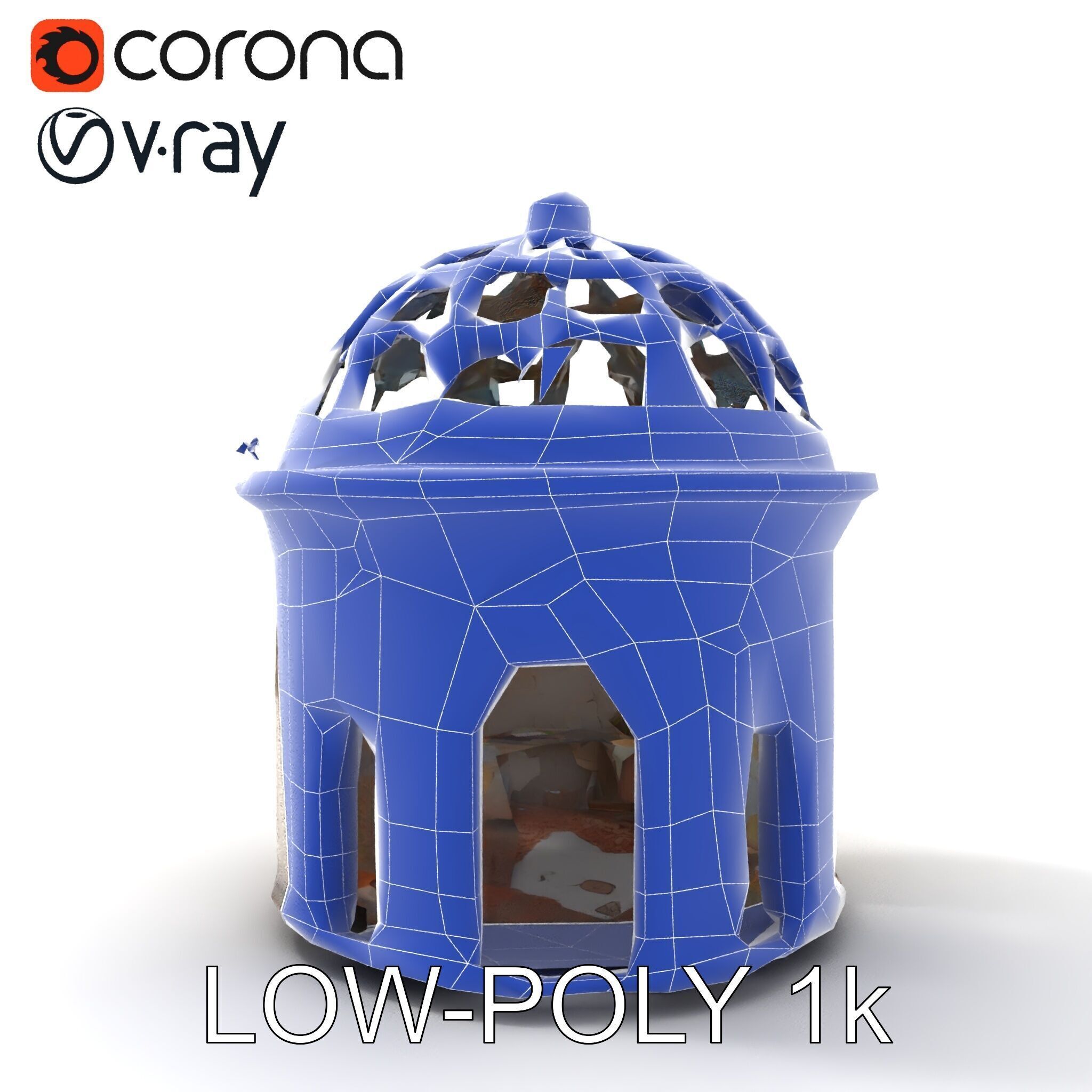 Ruined Gazebo Architectural Model Pack Low-poly 3D model_26