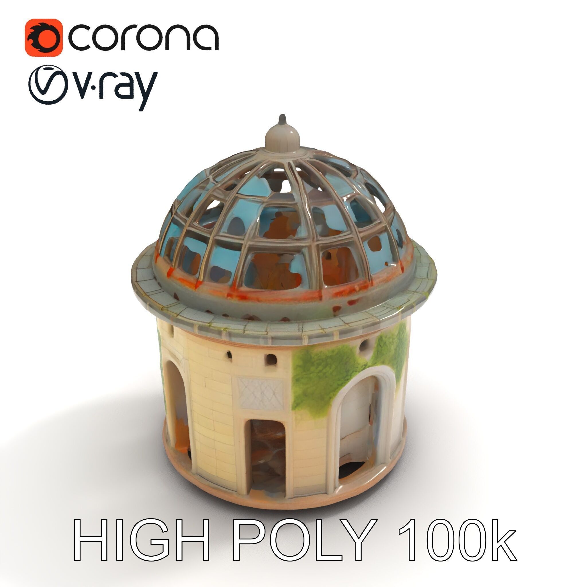 Ruined Gazebo Architectural Model Pack Low-poly 3D model_10