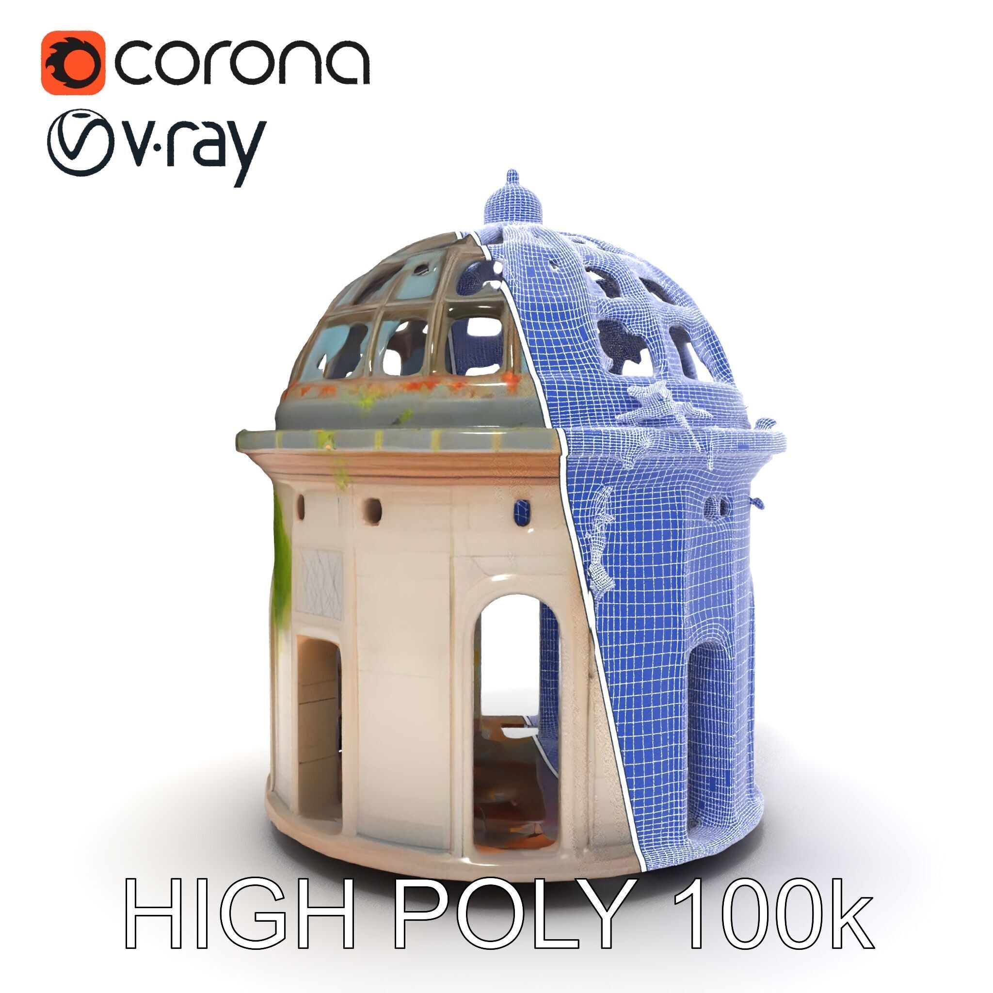 Ruined Gazebo Architectural Model Pack Low-poly 3D model_24