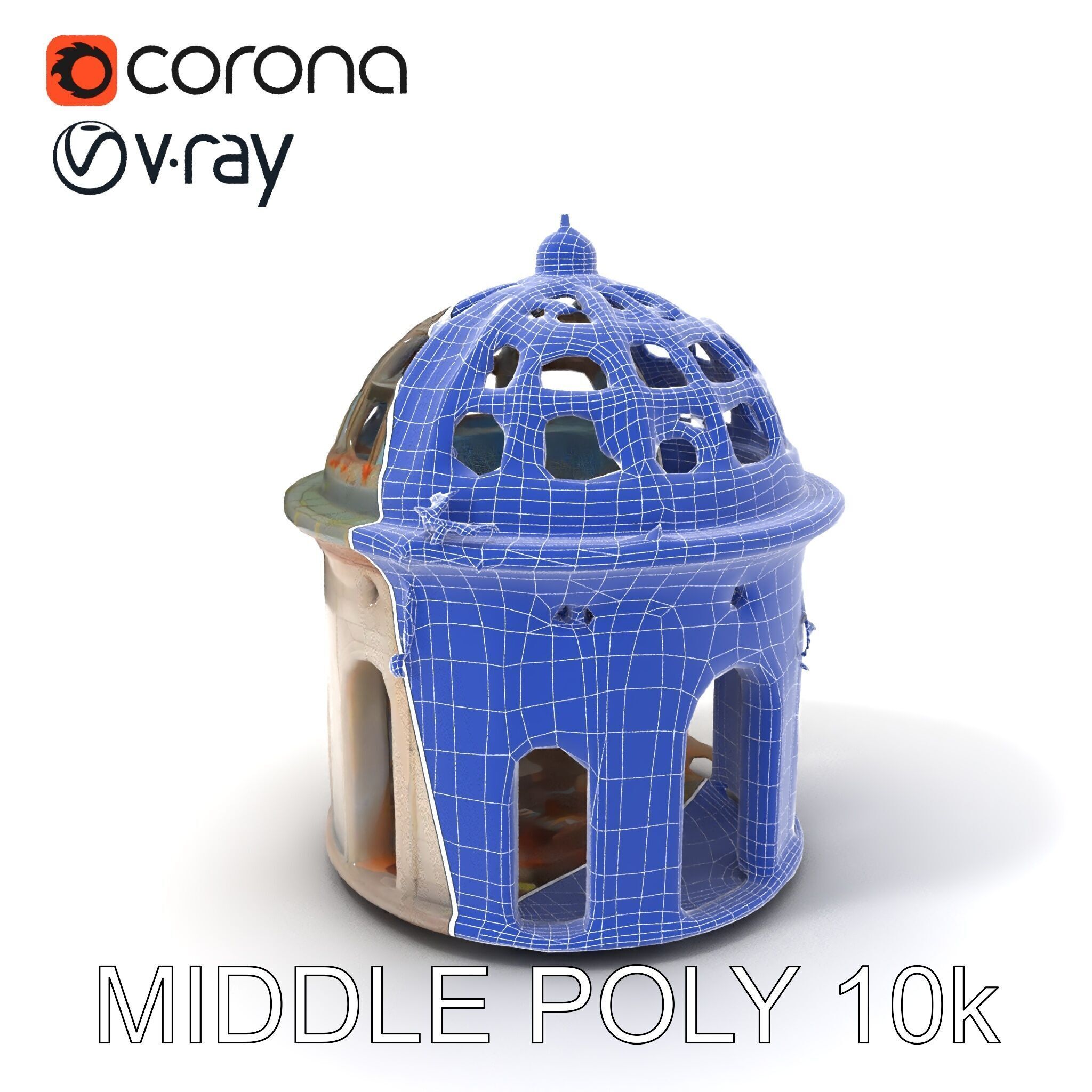 Ruined Gazebo Architectural Model Pack Low-poly 3D model_19