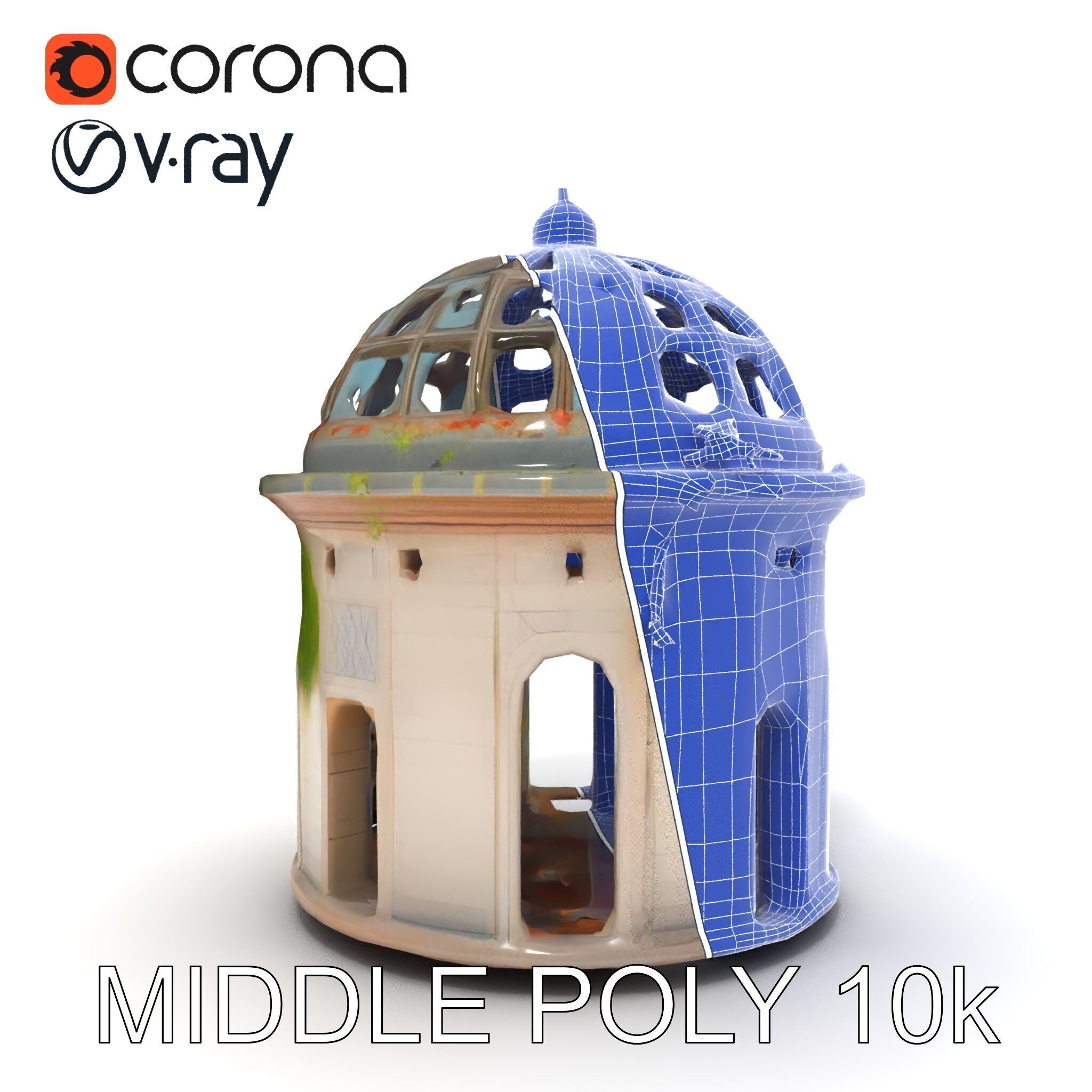 Ruined Gazebo Architectural Model Pack Low-poly 3D model_32