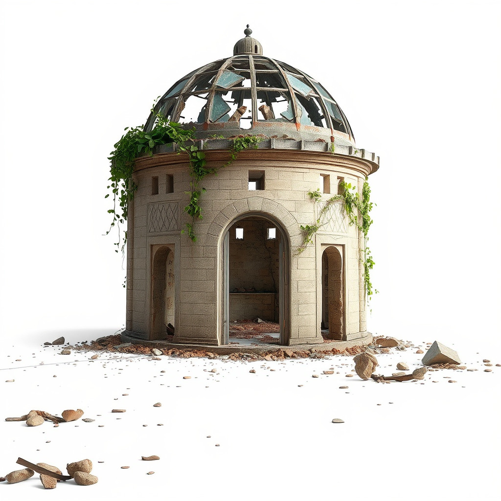 Ruined Gazebo Architectural Model Pack Low-poly 3D model_4
