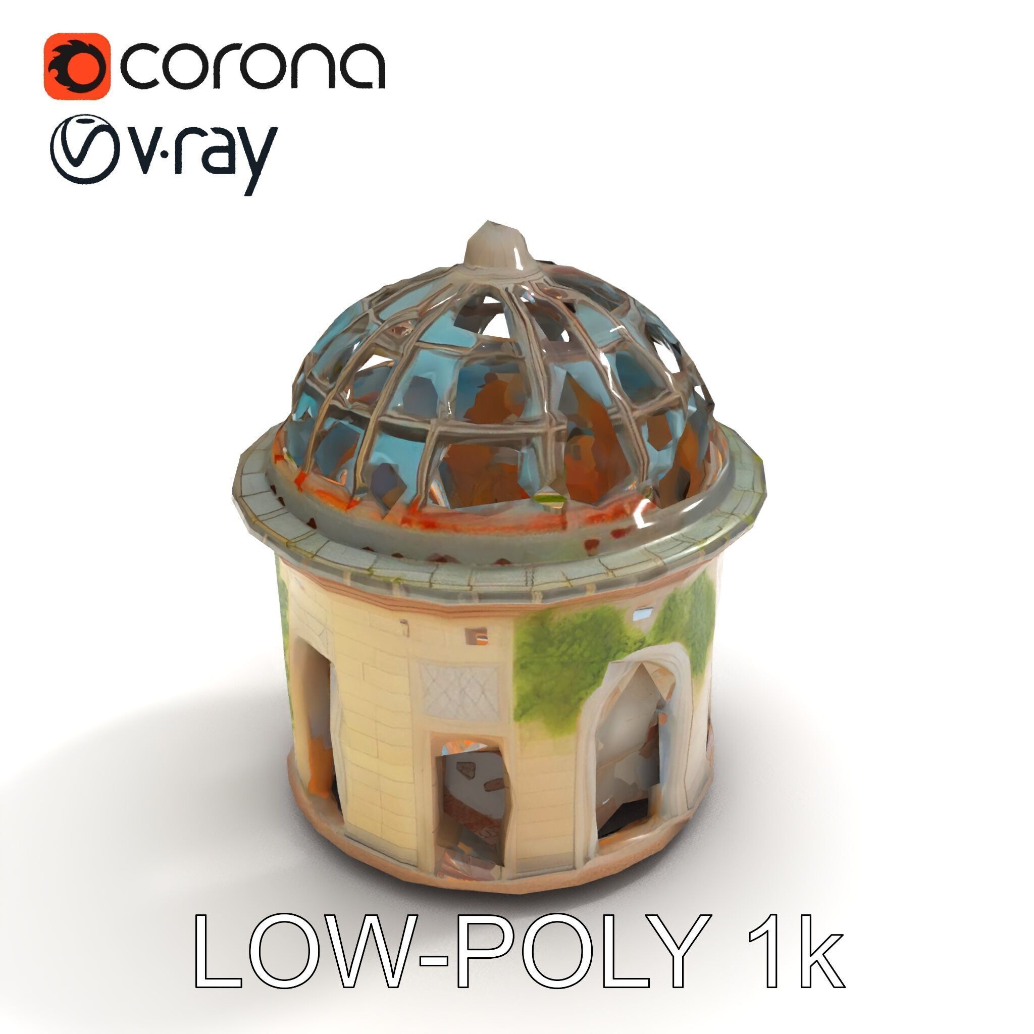 Ruined Gazebo Architectural Model Pack Low-poly 3D model_23