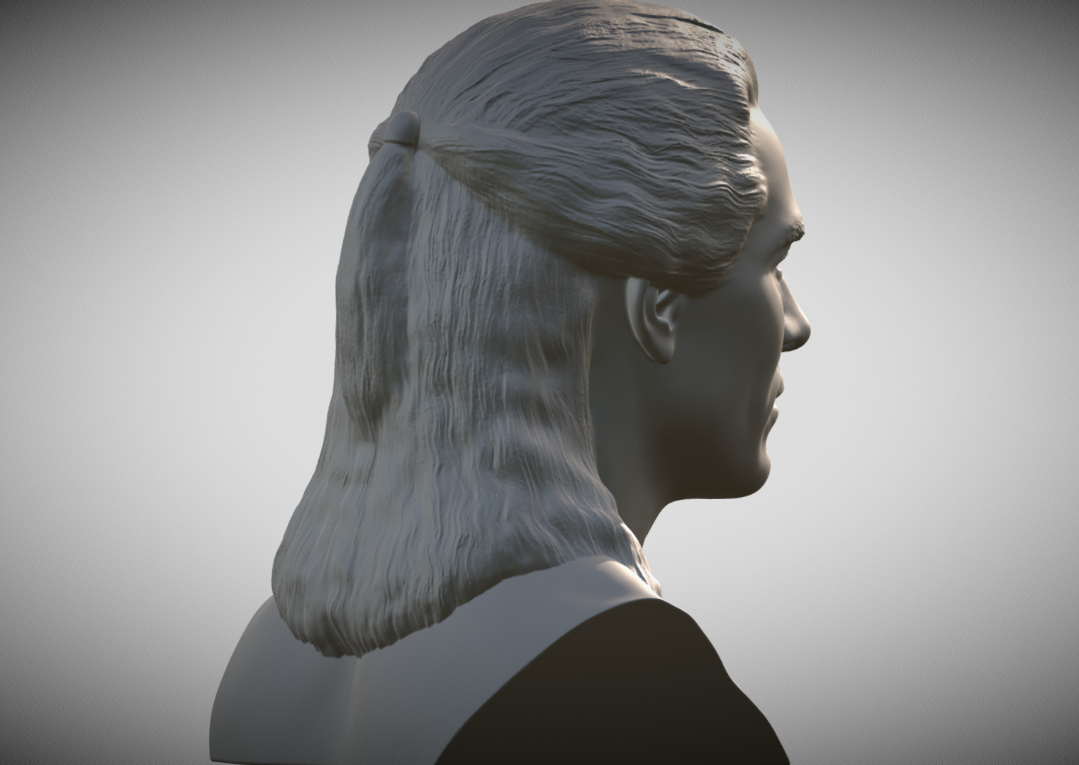 Geralt of Rivia The Witcher Cavill bust 3D print model_5