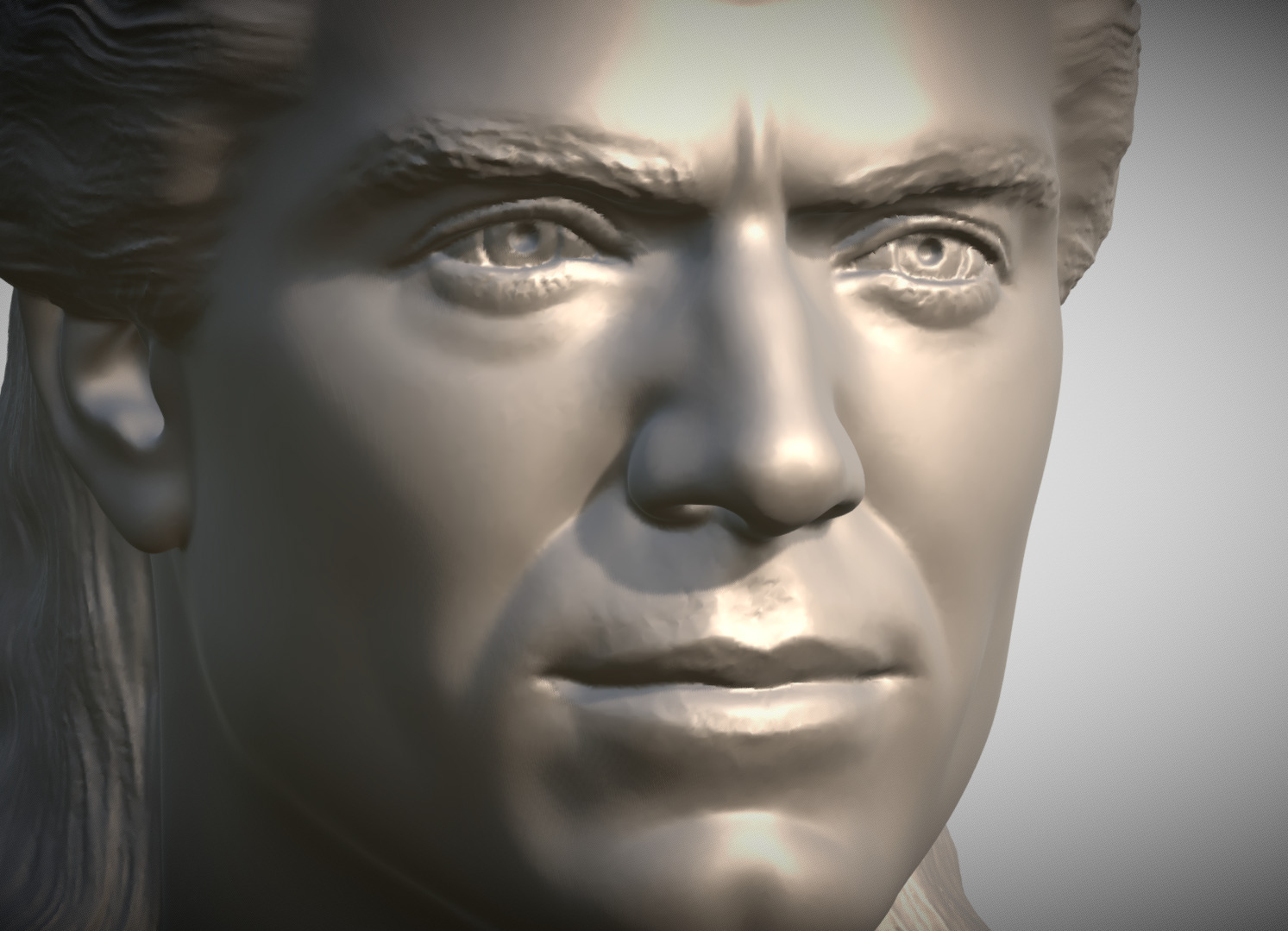 Geralt of Rivia The Witcher Cavill bust 3D print model_9