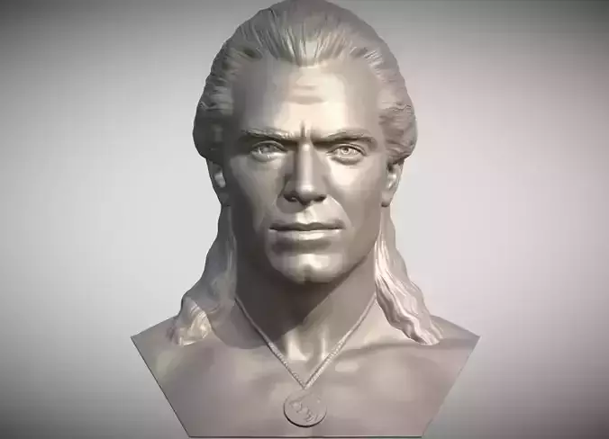 Geralt of Rivia The Witcher Cavill bust 3D print model
