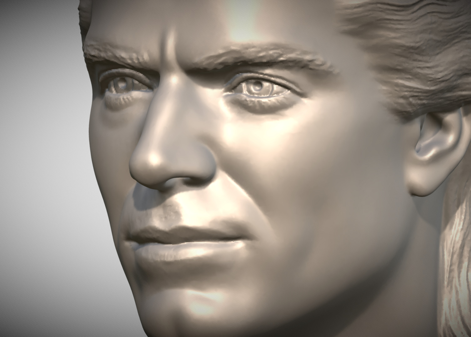 Geralt of Rivia The Witcher Cavill bust 3D print model_10