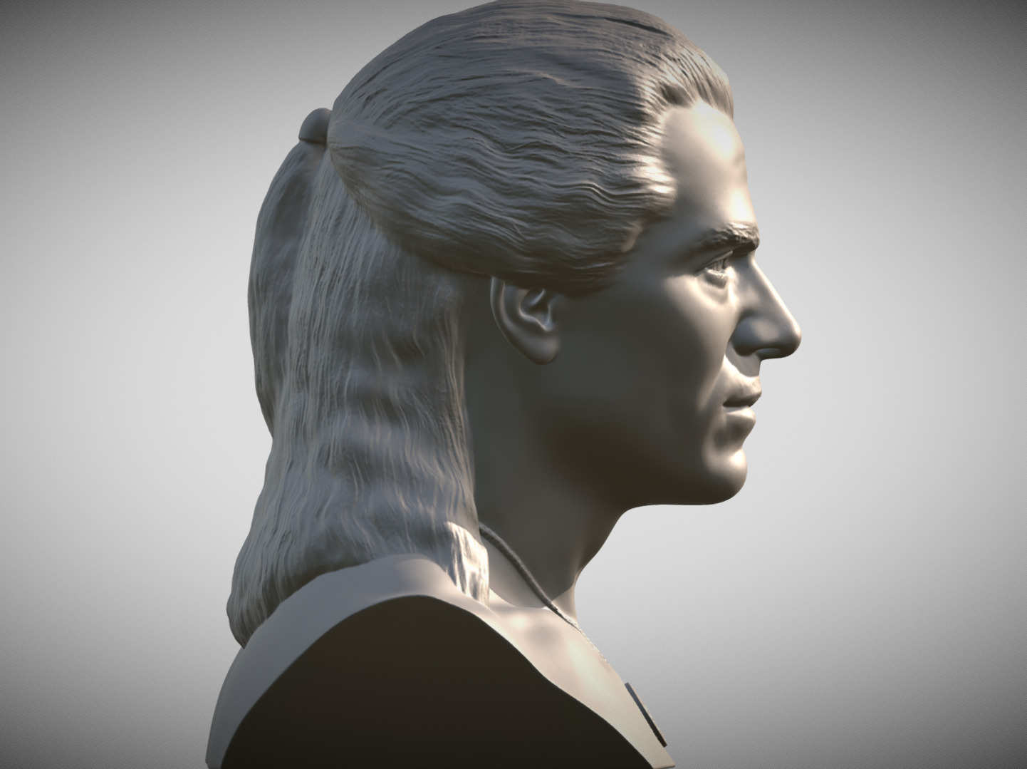 Geralt of Rivia The Witcher Cavill bust 3D print model_6