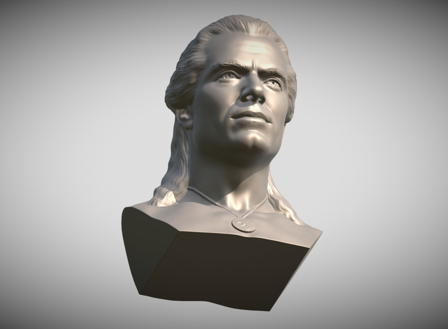 Geralt of Rivia The Witcher Cavill bust 3D print model_13