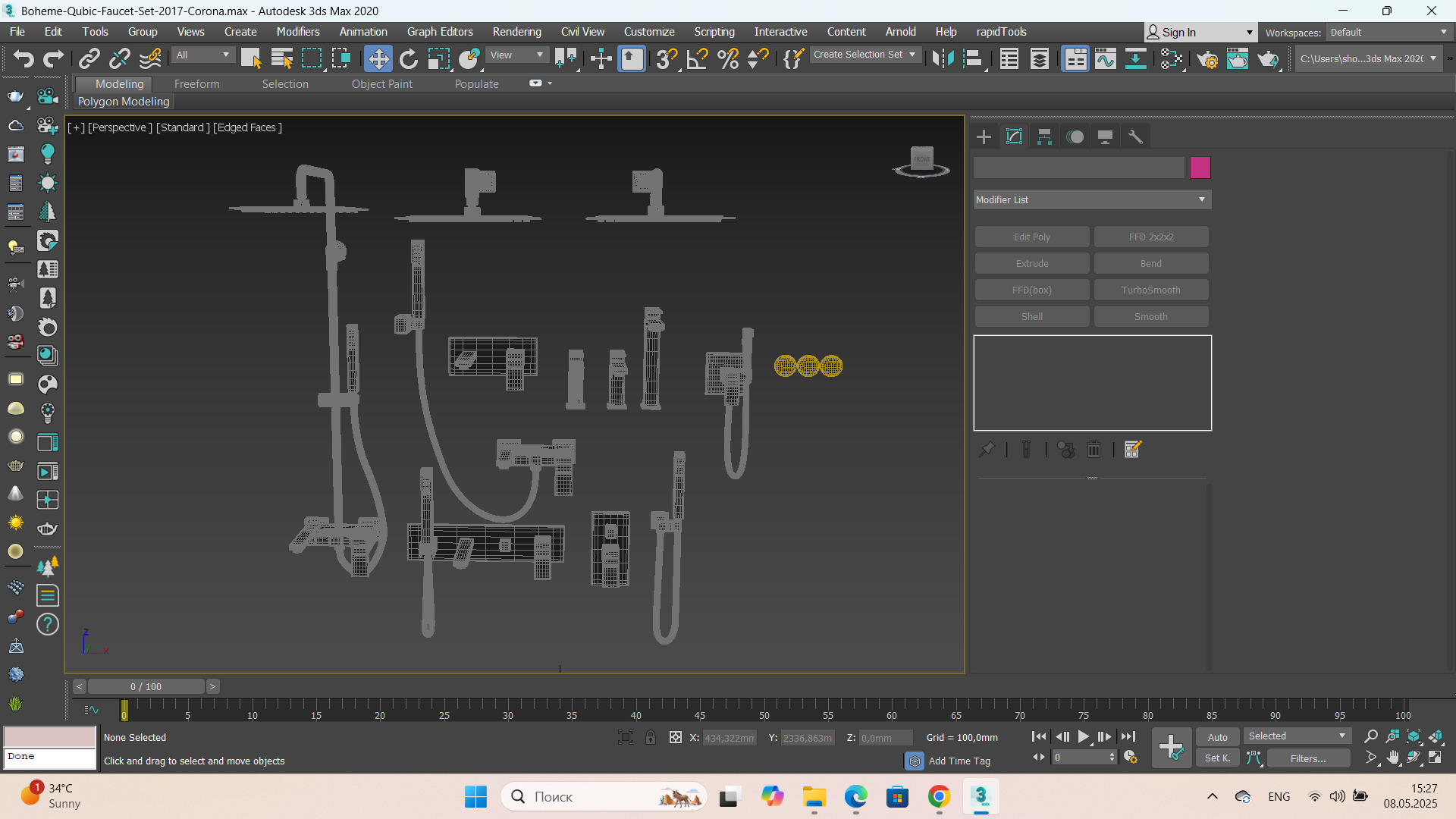 Boheme Qubic Faucet Set 3D model_7