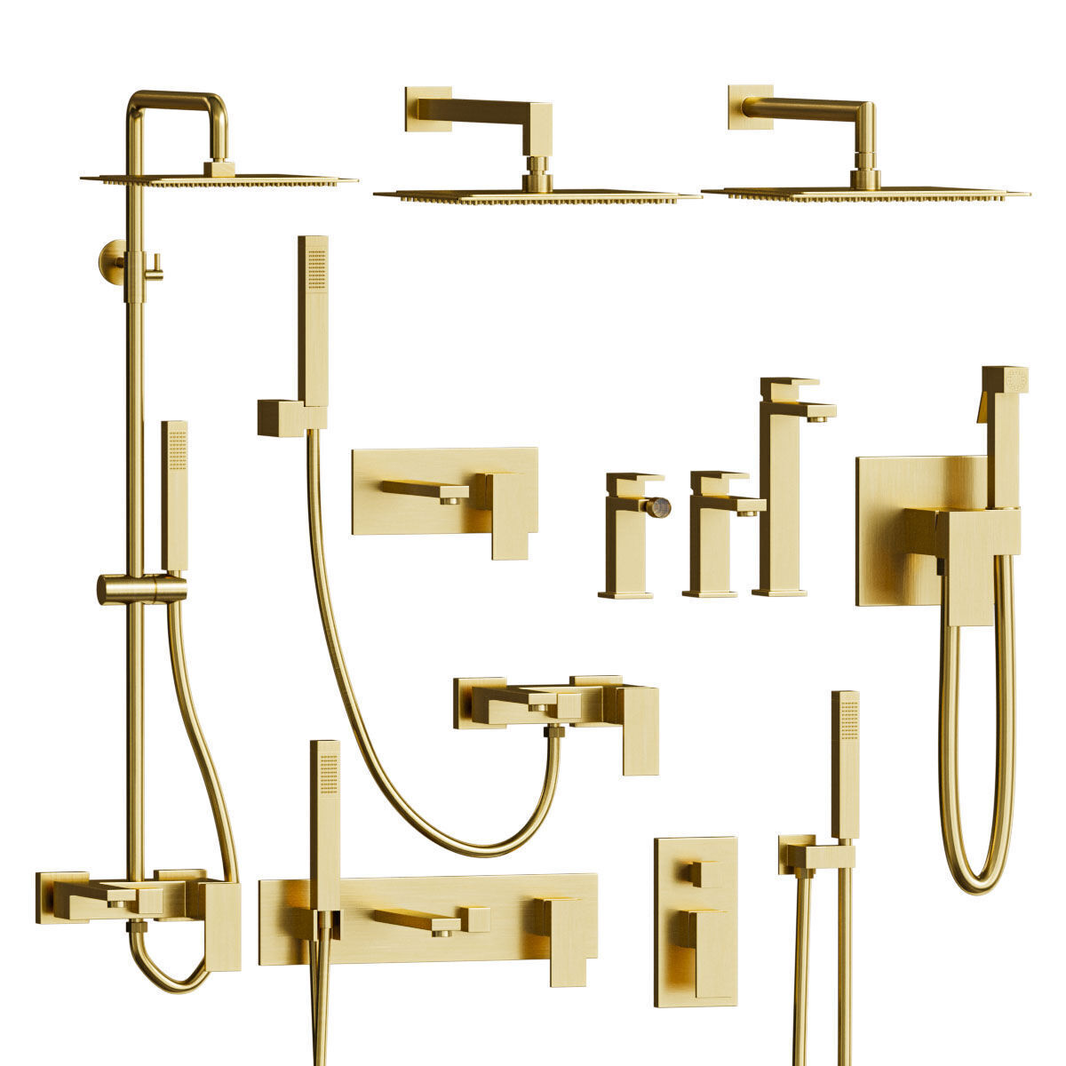 Boheme Qubic Faucet Set 3D model_2