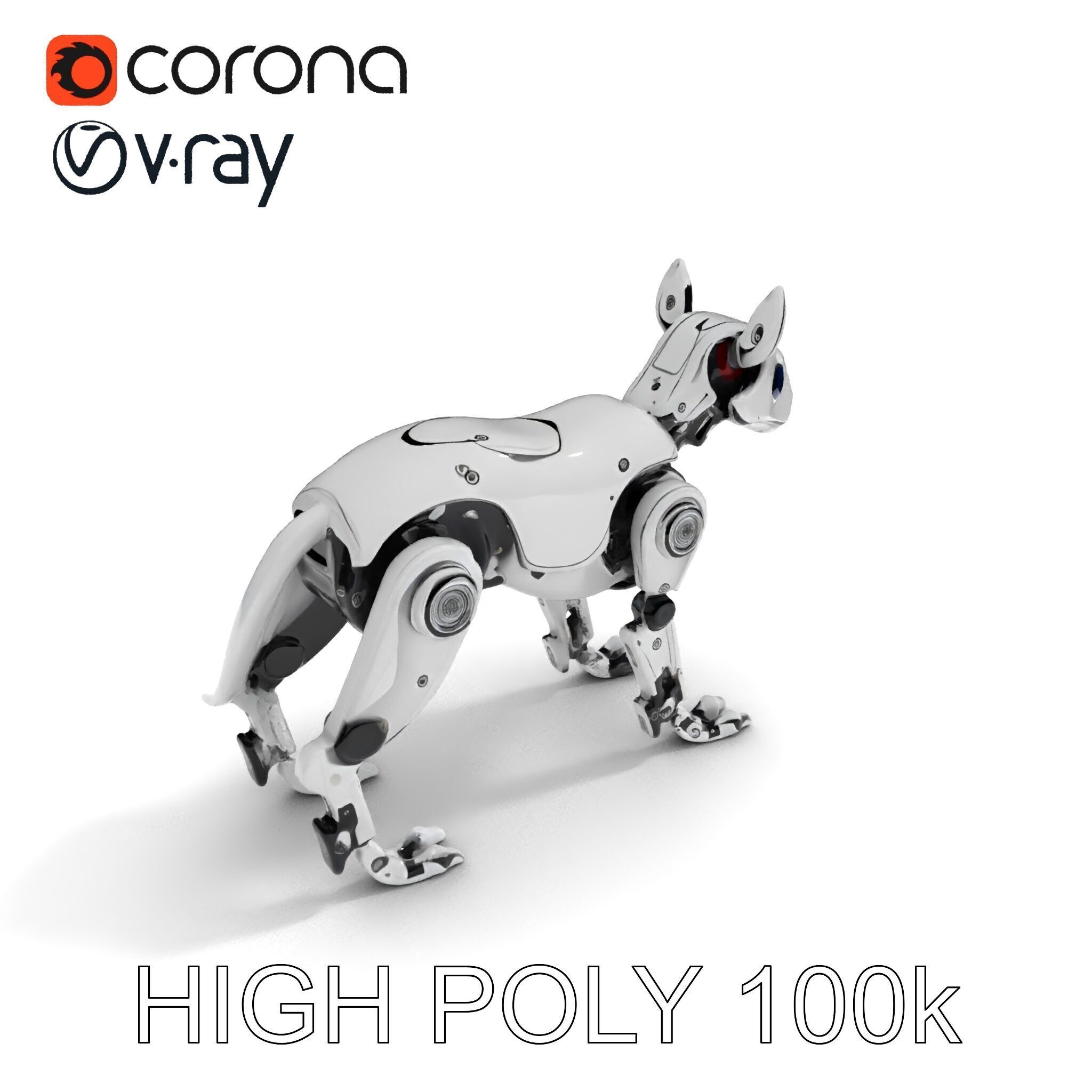 Futuristic Robotic Dog Model Pack Low-poly 3D model_23