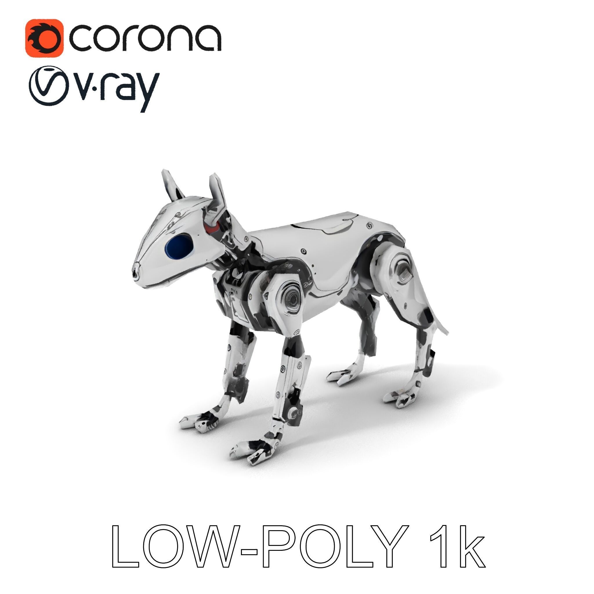 Futuristic Robotic Dog Model Pack Low-poly 3D model_22