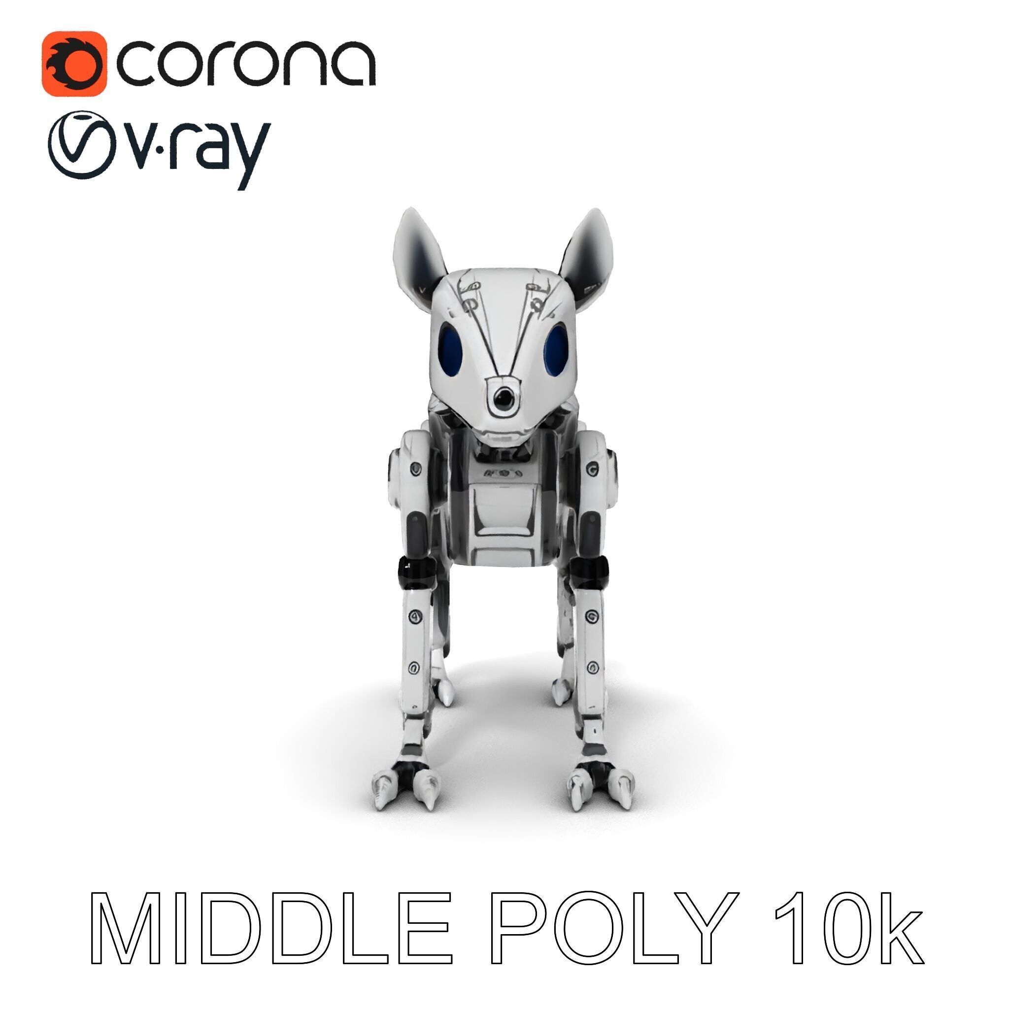Futuristic Robotic Dog Model Pack Low-poly 3D model_18