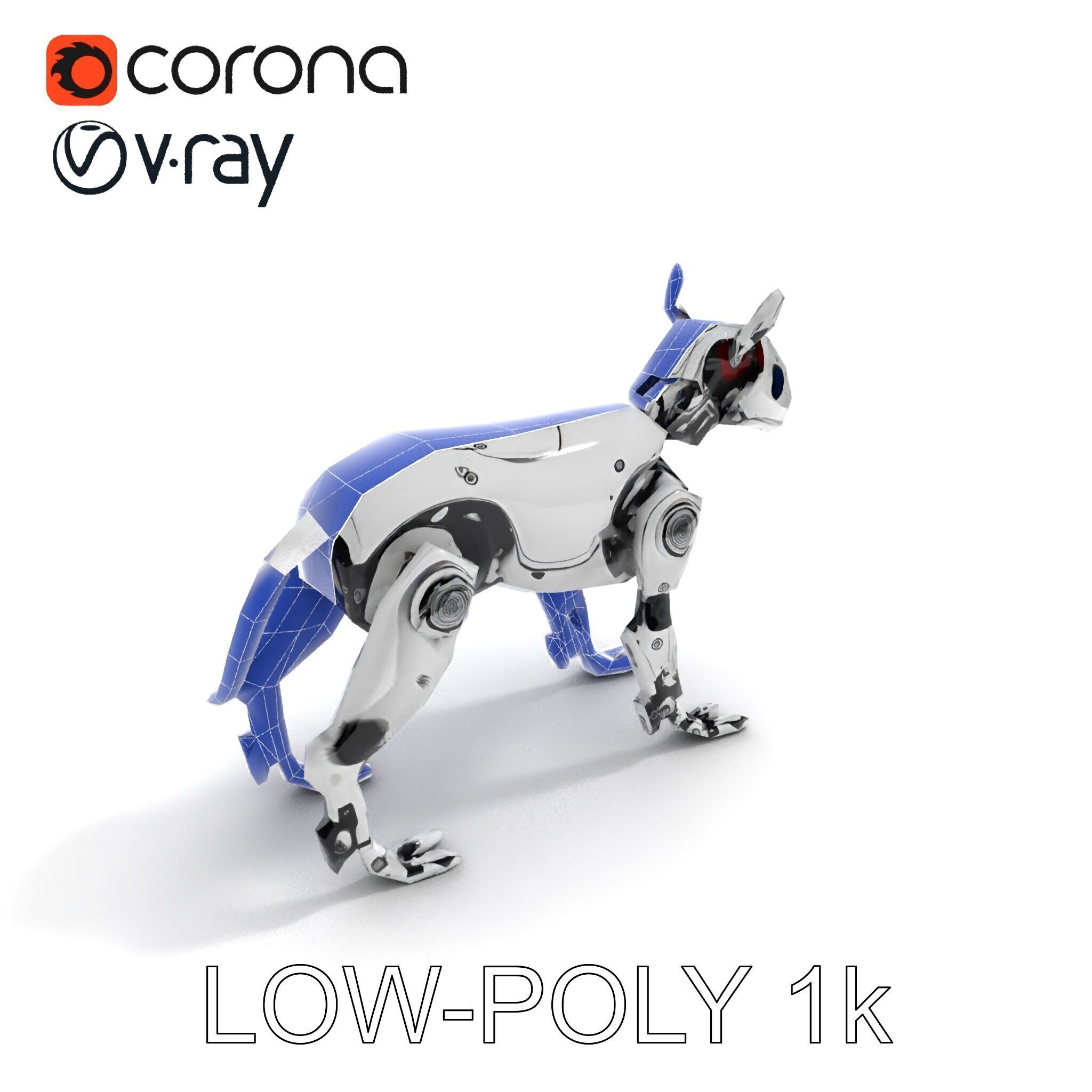 Futuristic Robotic Dog Model Pack Low-poly 3D model_9