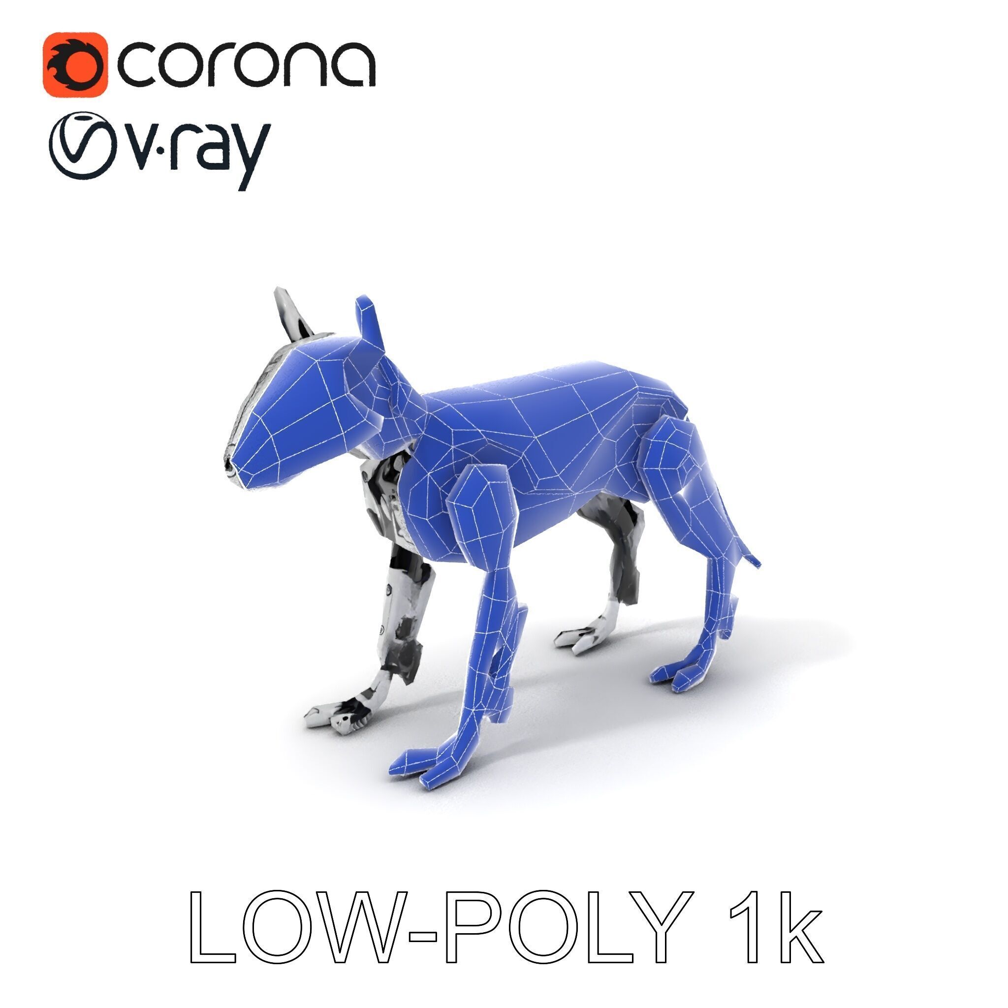 Futuristic Robotic Dog Model Pack Low-poly 3D model_28