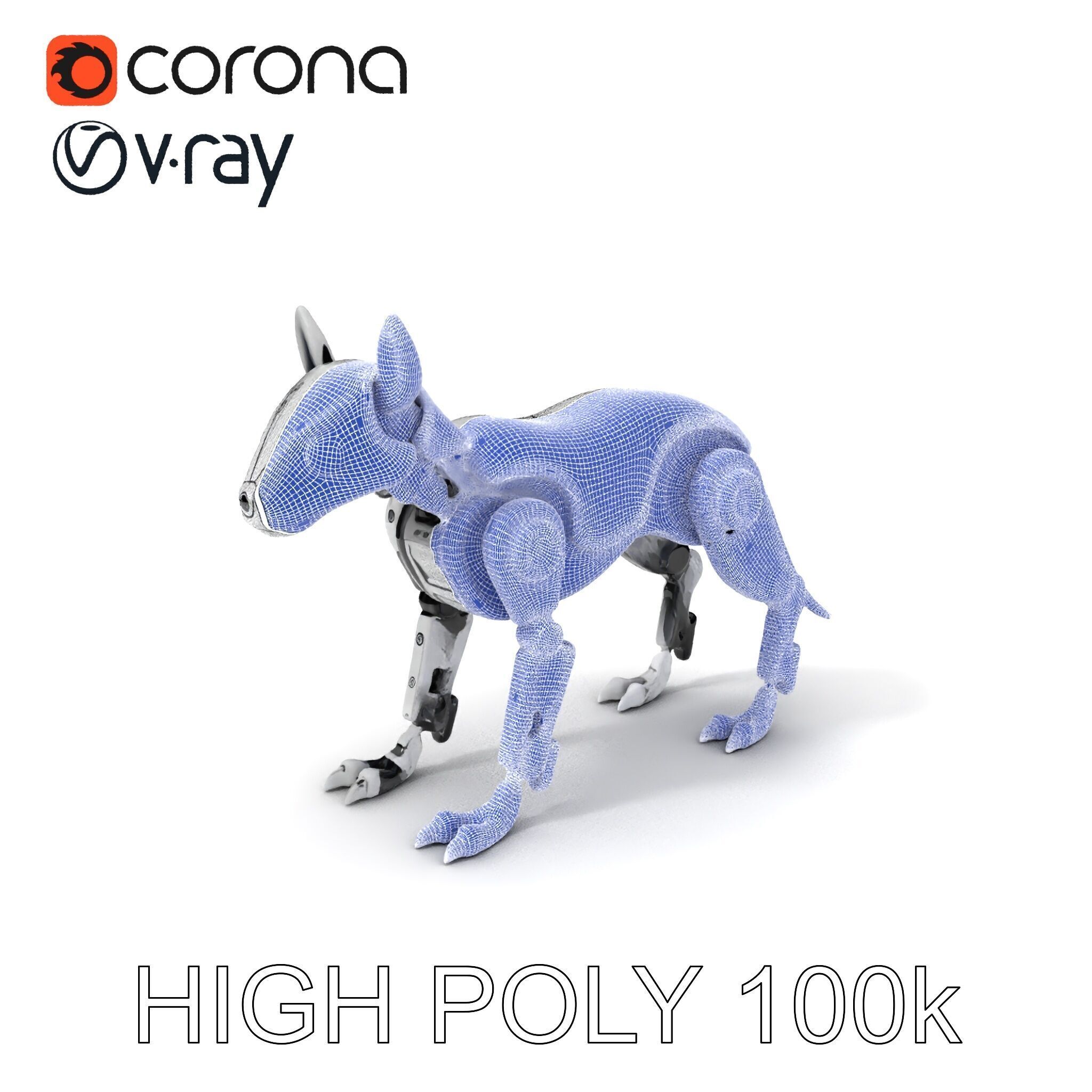Futuristic Robotic Dog Model Pack Low-poly 3D model_3