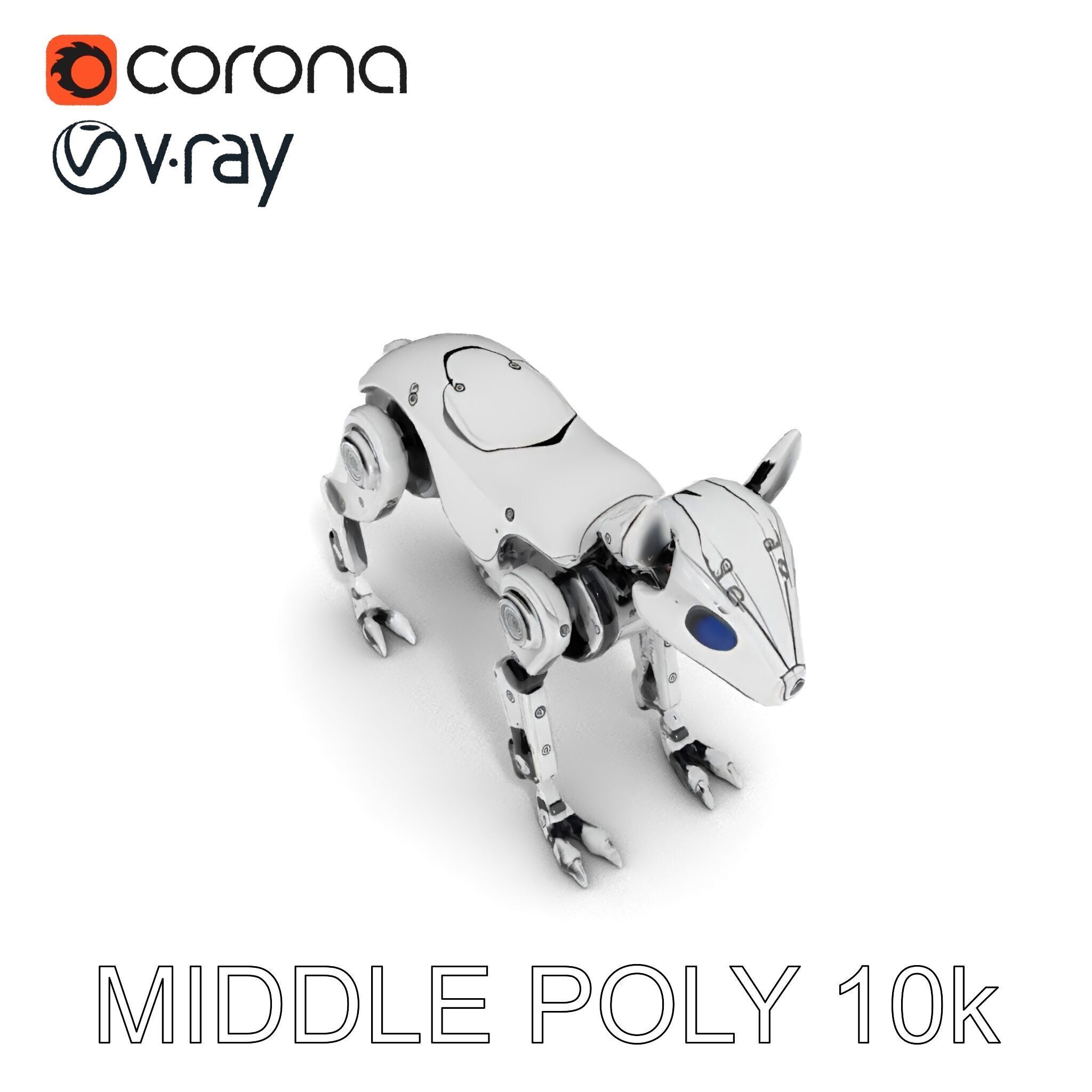Futuristic Robotic Dog Model Pack Low-poly 3D model_6