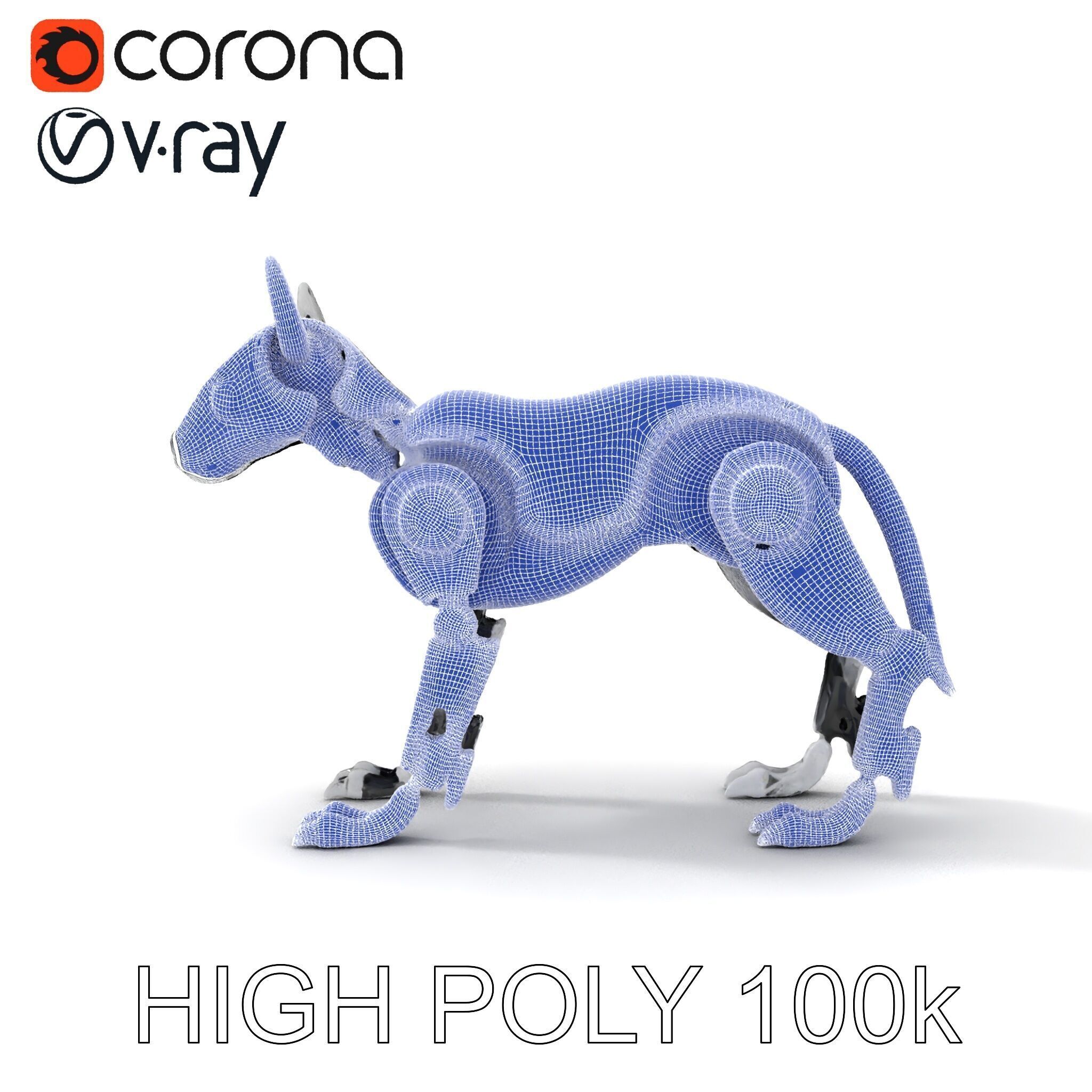 Futuristic Robotic Dog Model Pack Low-poly 3D model_35