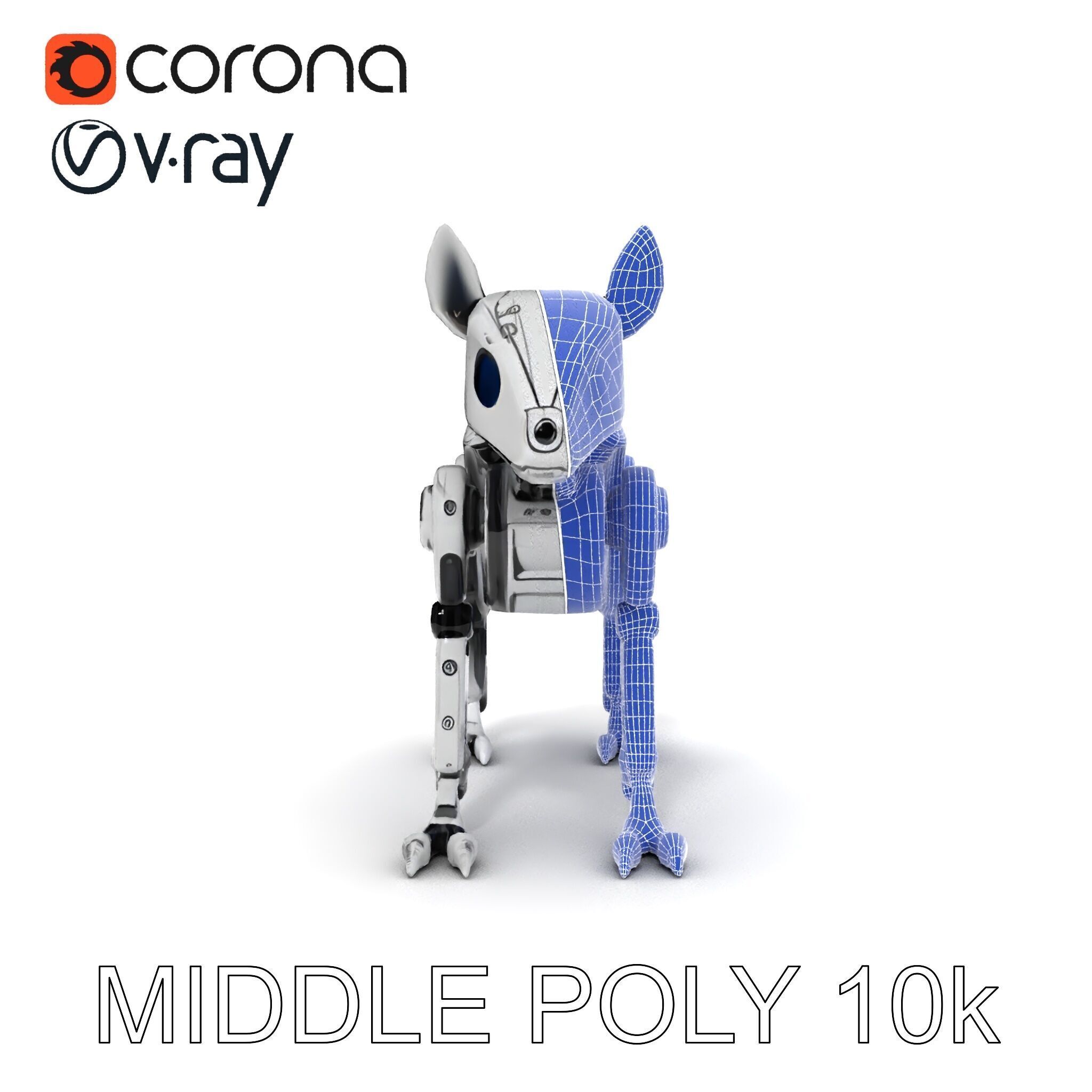 Futuristic Robotic Dog Model Pack Low-poly 3D model_30