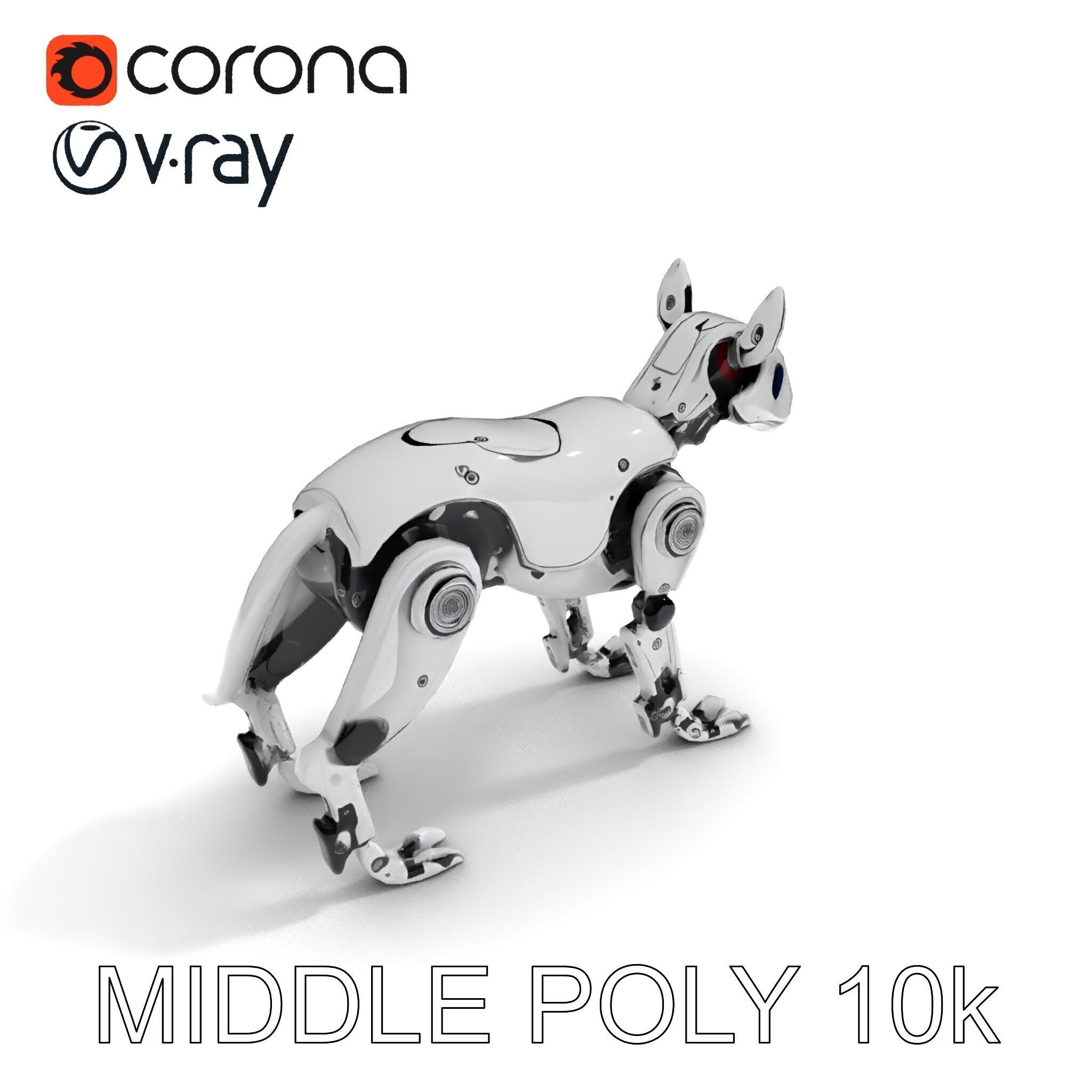 Futuristic Robotic Dog Model Pack Low-poly 3D model_33