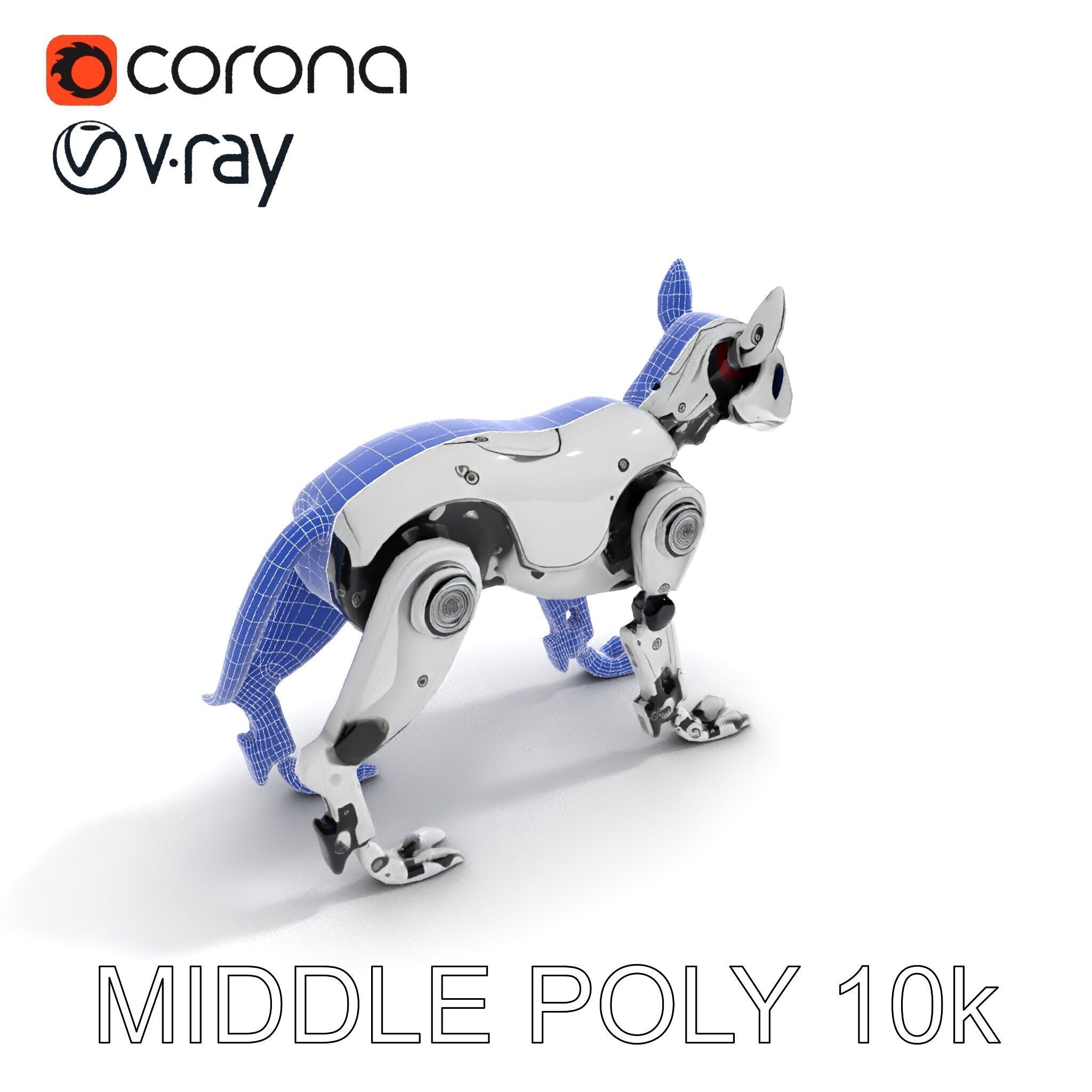 Futuristic Robotic Dog Model Pack Low-poly 3D model_8