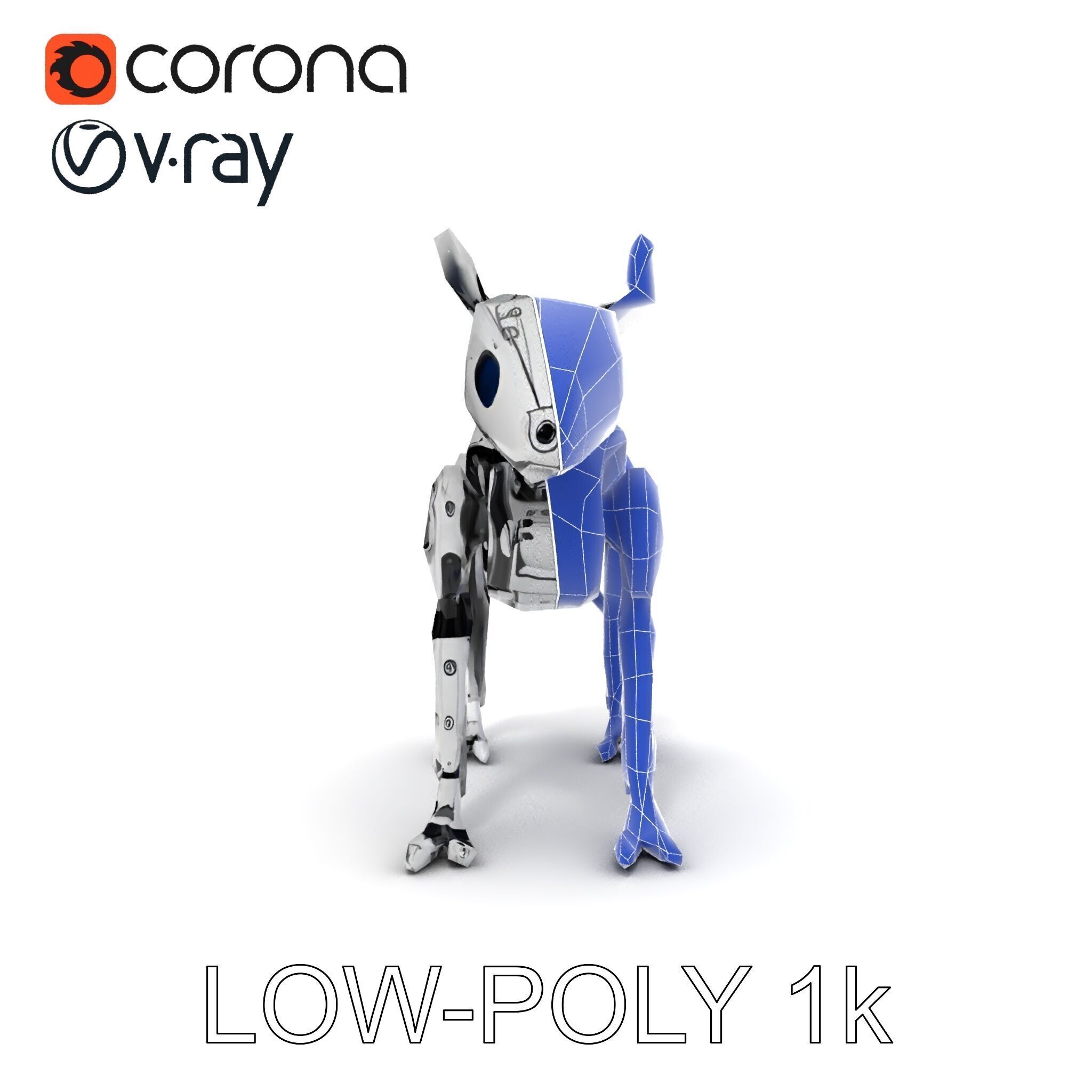 Futuristic Robotic Dog Model Pack Low-poly 3D model_31