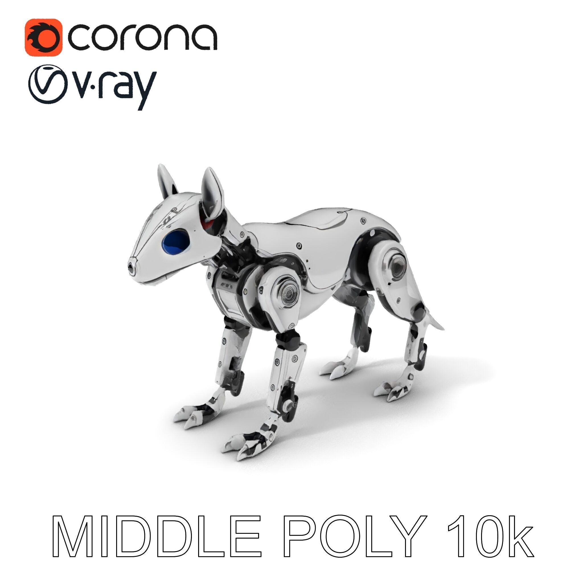 Futuristic Robotic Dog Model Pack Low-poly 3D model_21