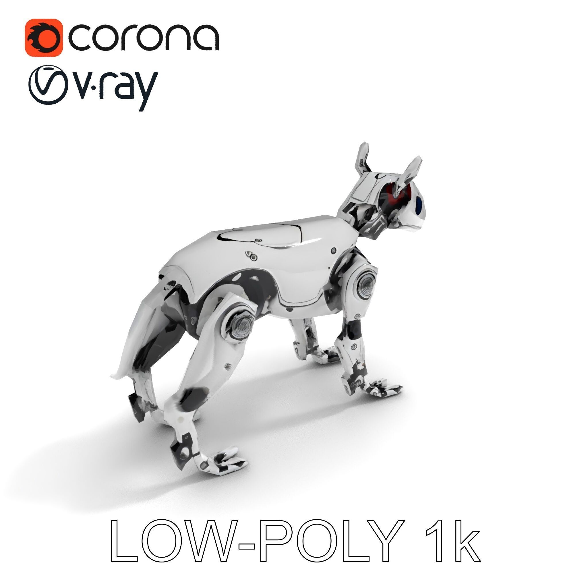 Futuristic Robotic Dog Model Pack Low-poly 3D model_34
