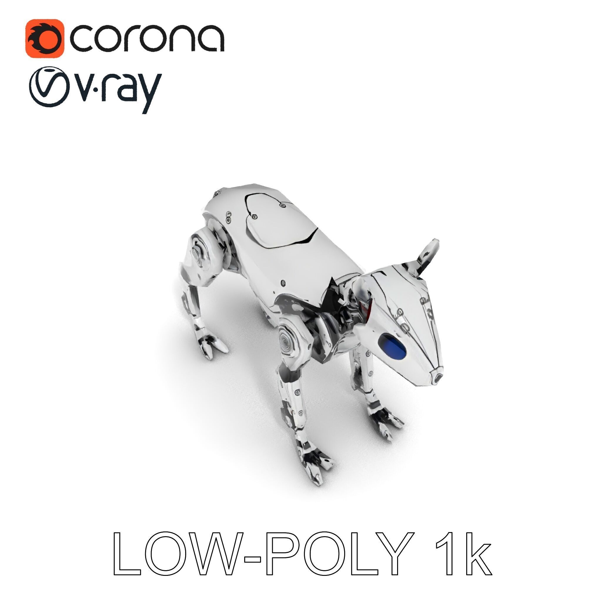 Futuristic Robotic Dog Model Pack Low-poly 3D model_11