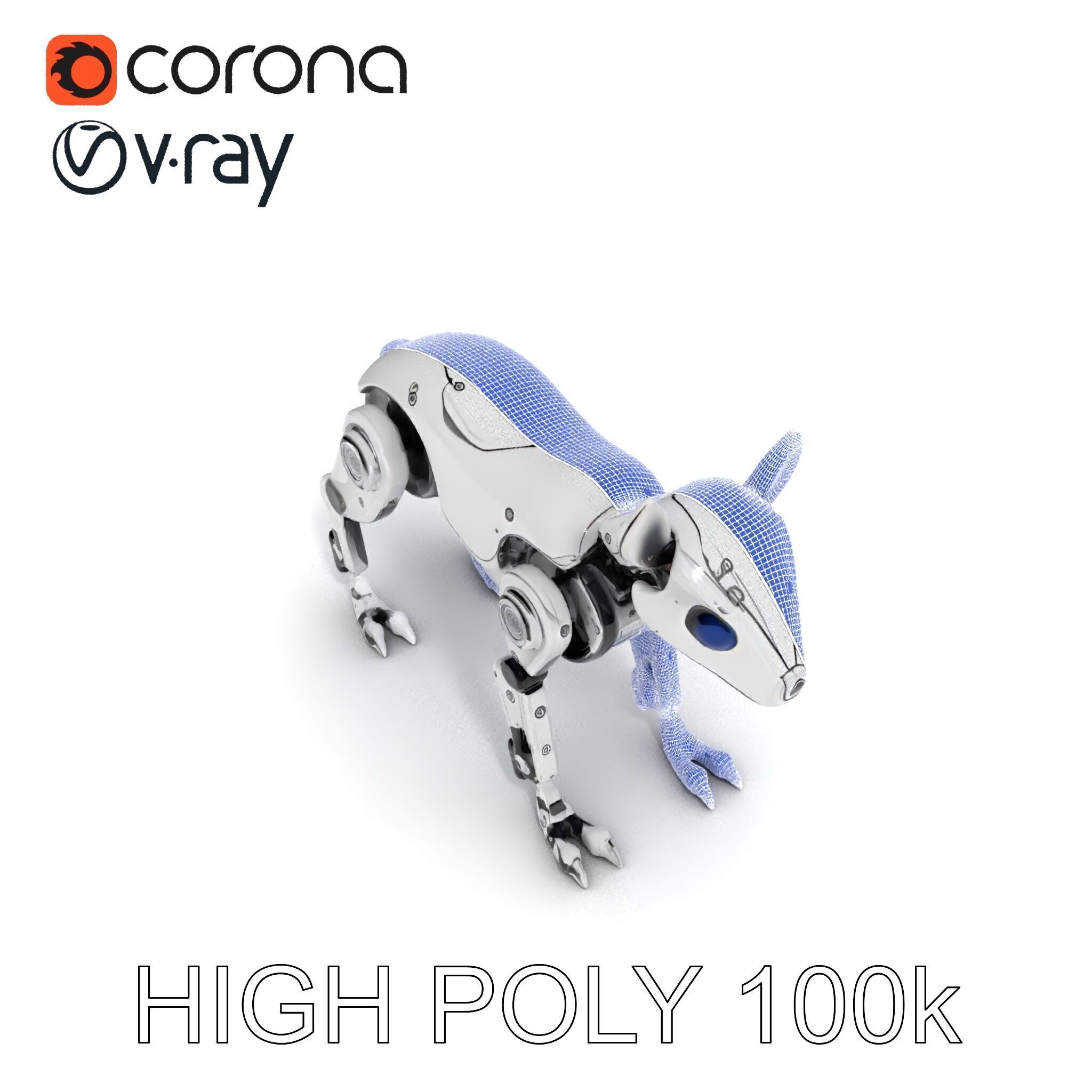 Futuristic Robotic Dog Model Pack Low-poly 3D model_20