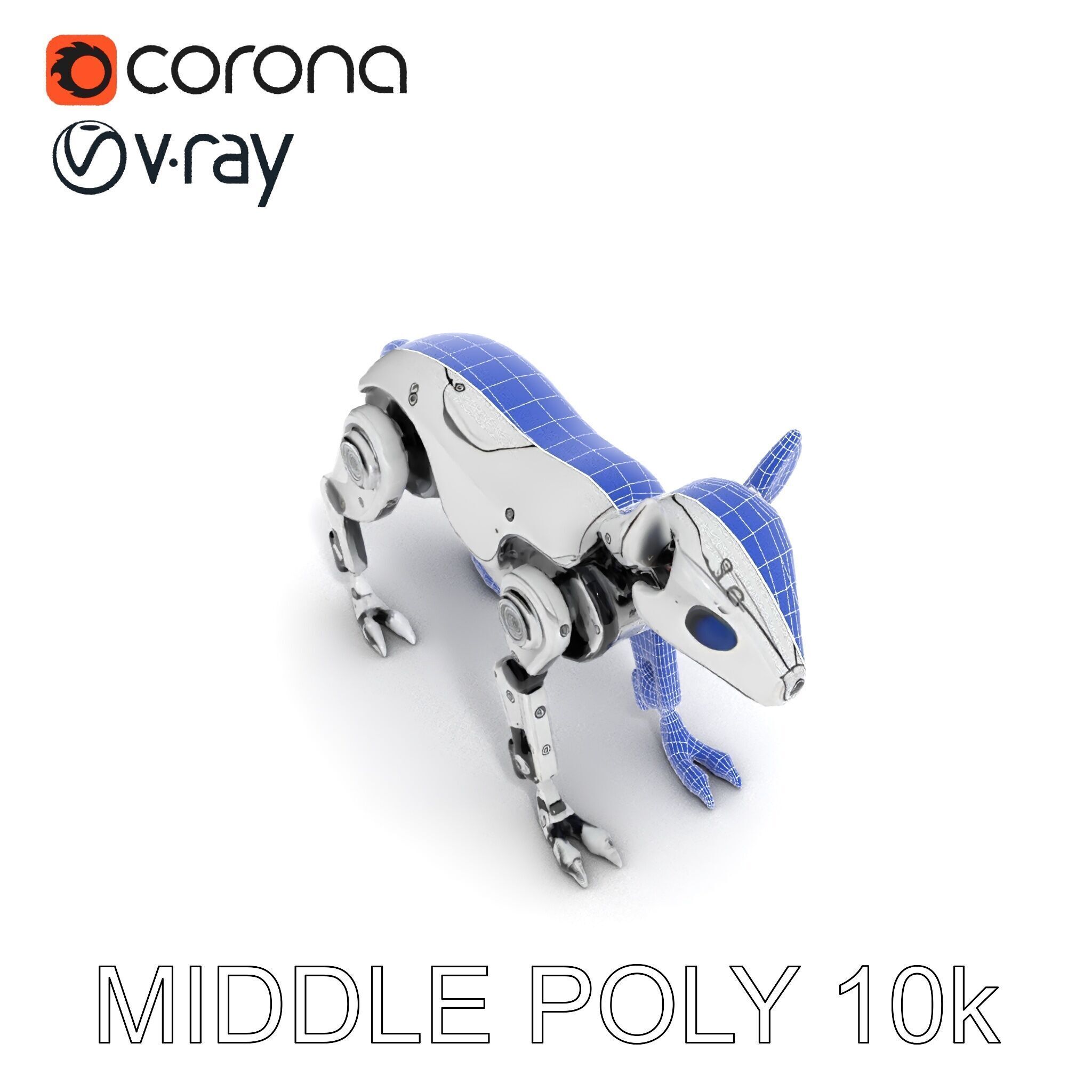 Futuristic Robotic Dog Model Pack Low-poly 3D model_24