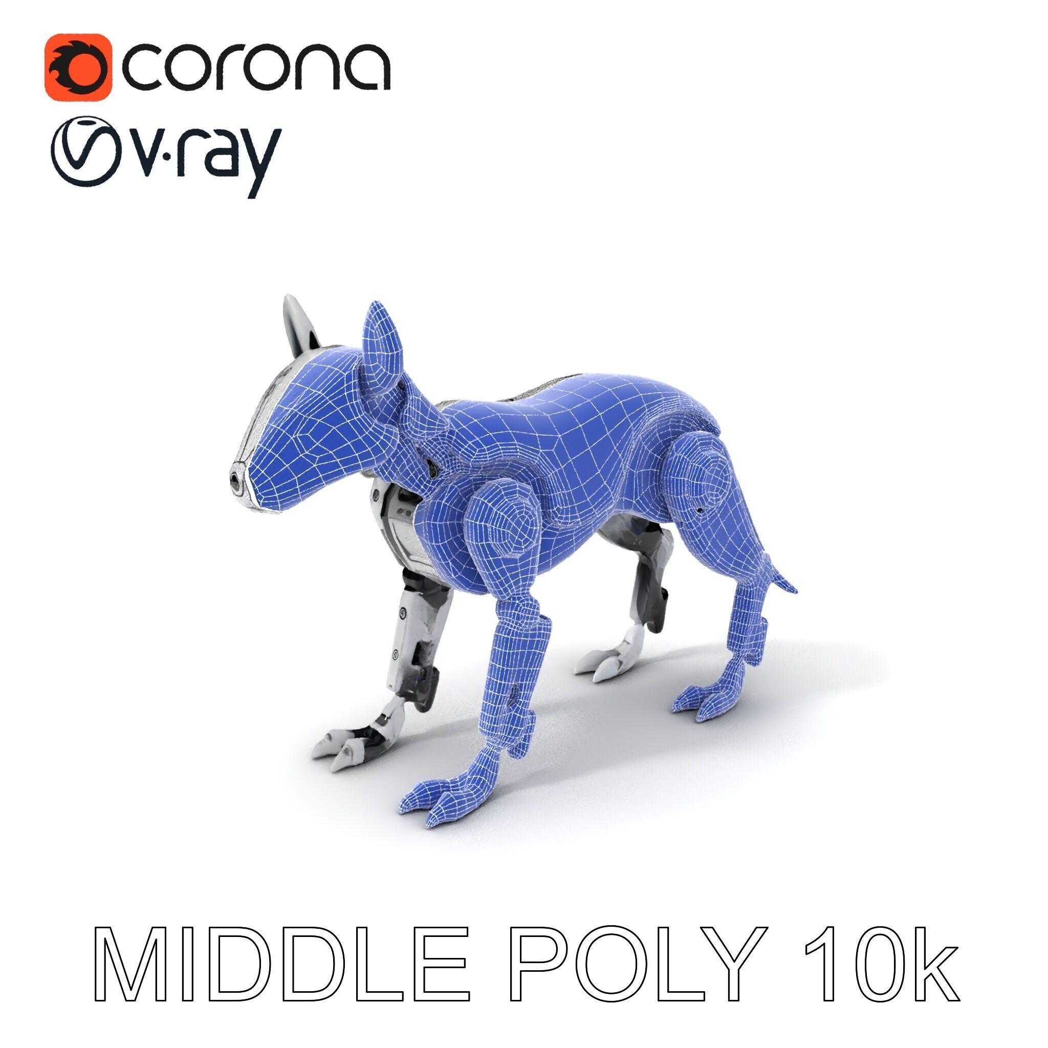 Futuristic Robotic Dog Model Pack Low-poly 3D model_10