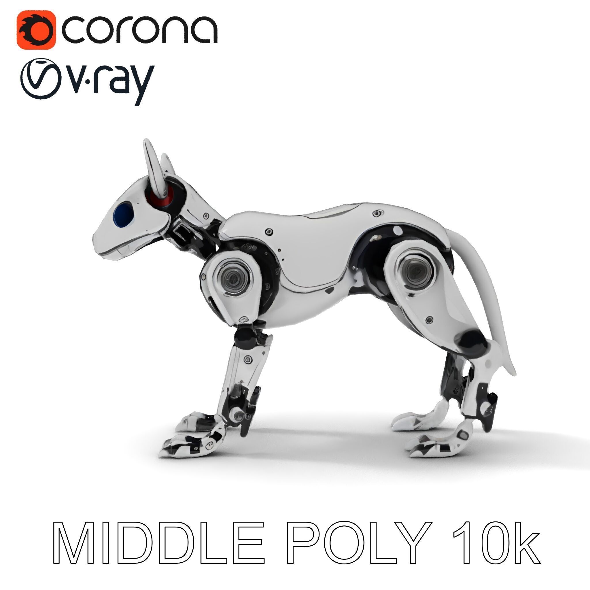 Futuristic Robotic Dog Model Pack Low-poly 3D model_15