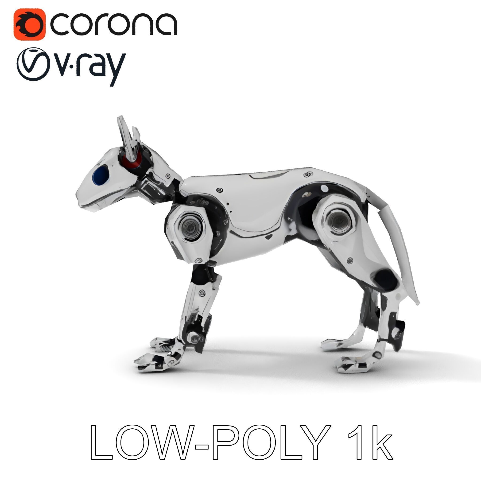 Futuristic Robotic Dog Model Pack Low-poly 3D model_16