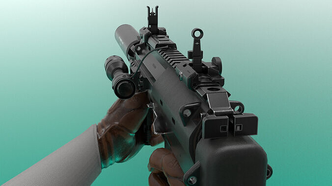 Mp7 Submachine gun Fps - Tps  Low-poly 3D model