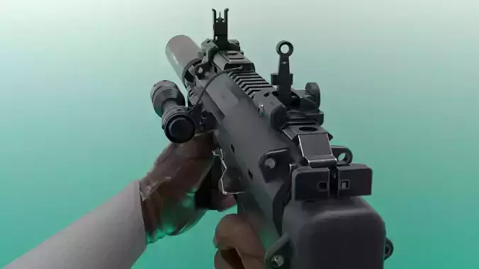 Mp7 Submachine gun Fps - Tps  Low-poly 3D model