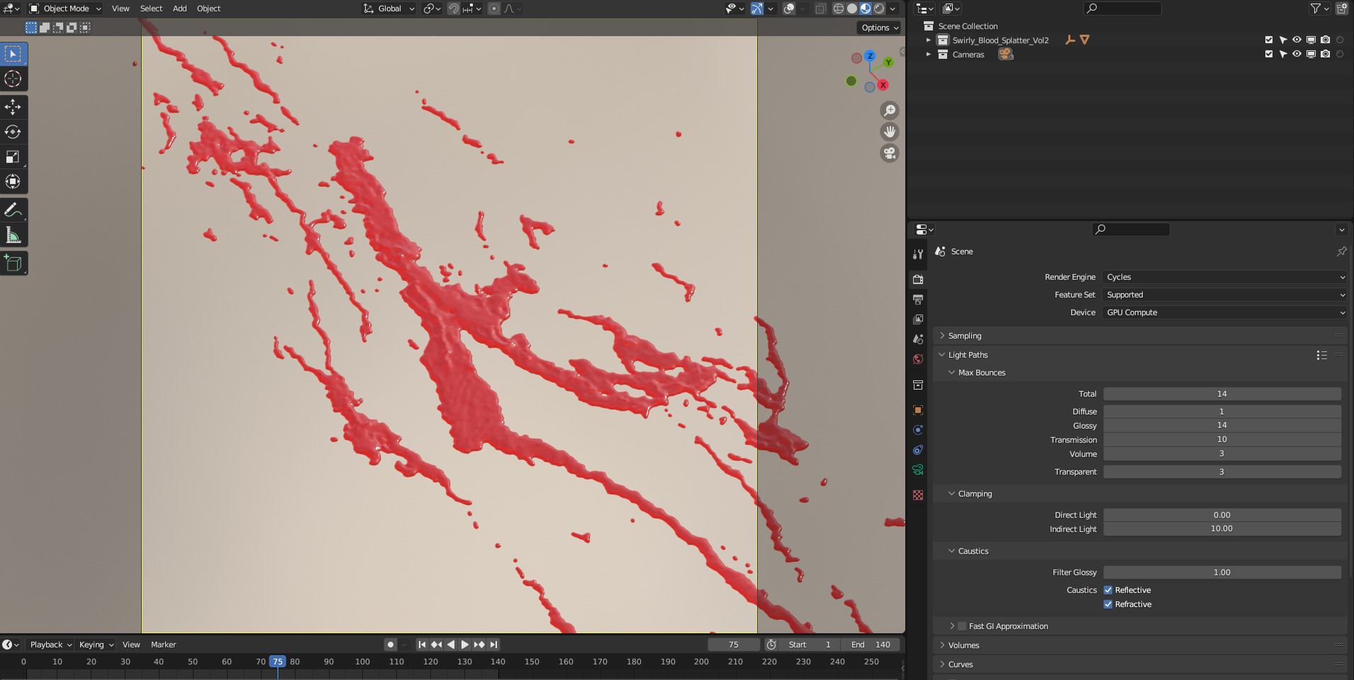 Swirly Blood Splatter Vol2 4 3D model_5