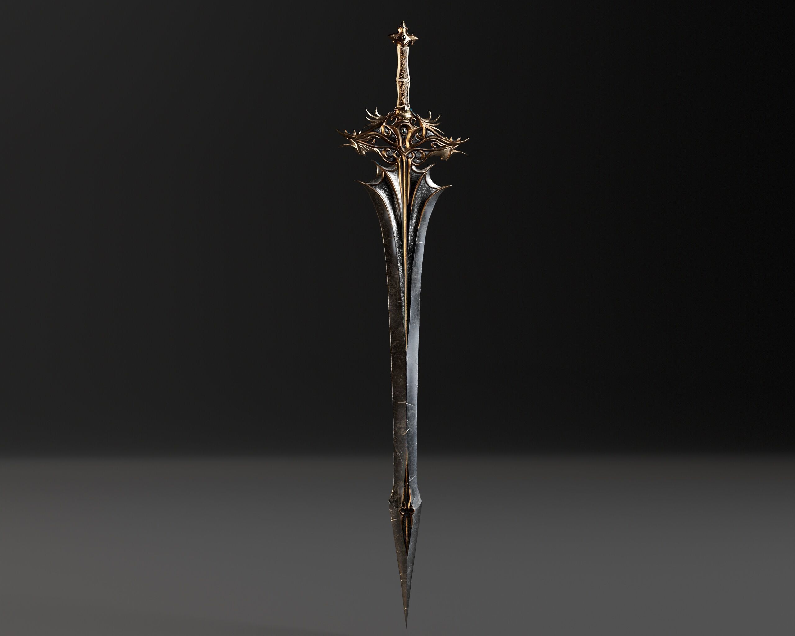 High Paladin Sword  Low-poly 3D model_12