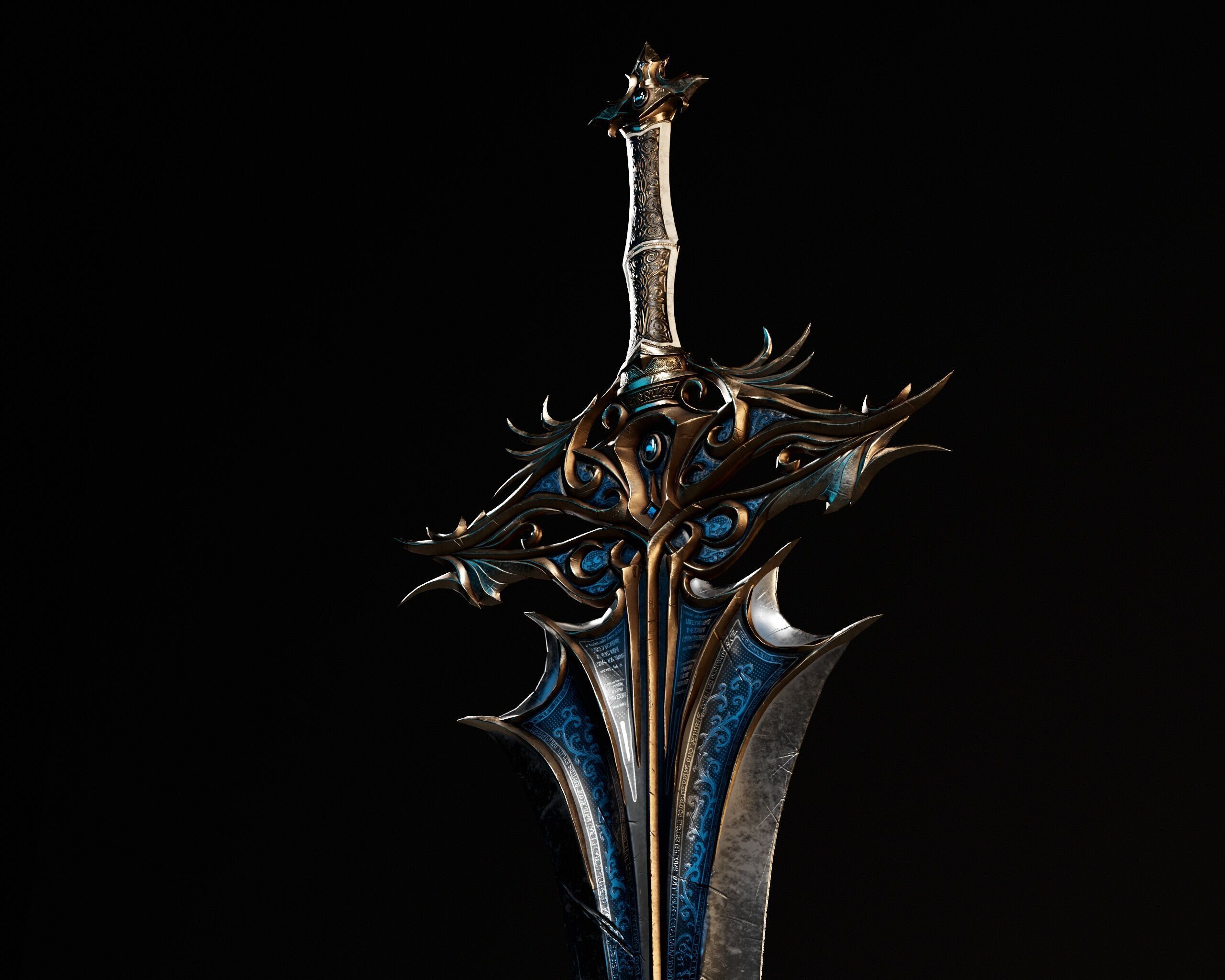 High Paladin Sword  Low-poly 3D model_16