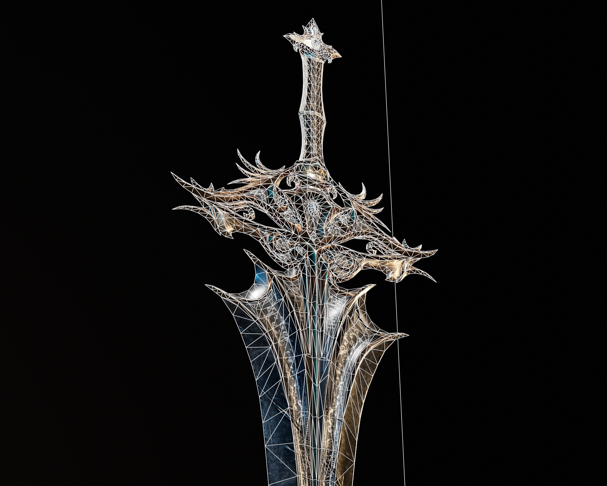 High Paladin Sword  Low-poly 3D model_15