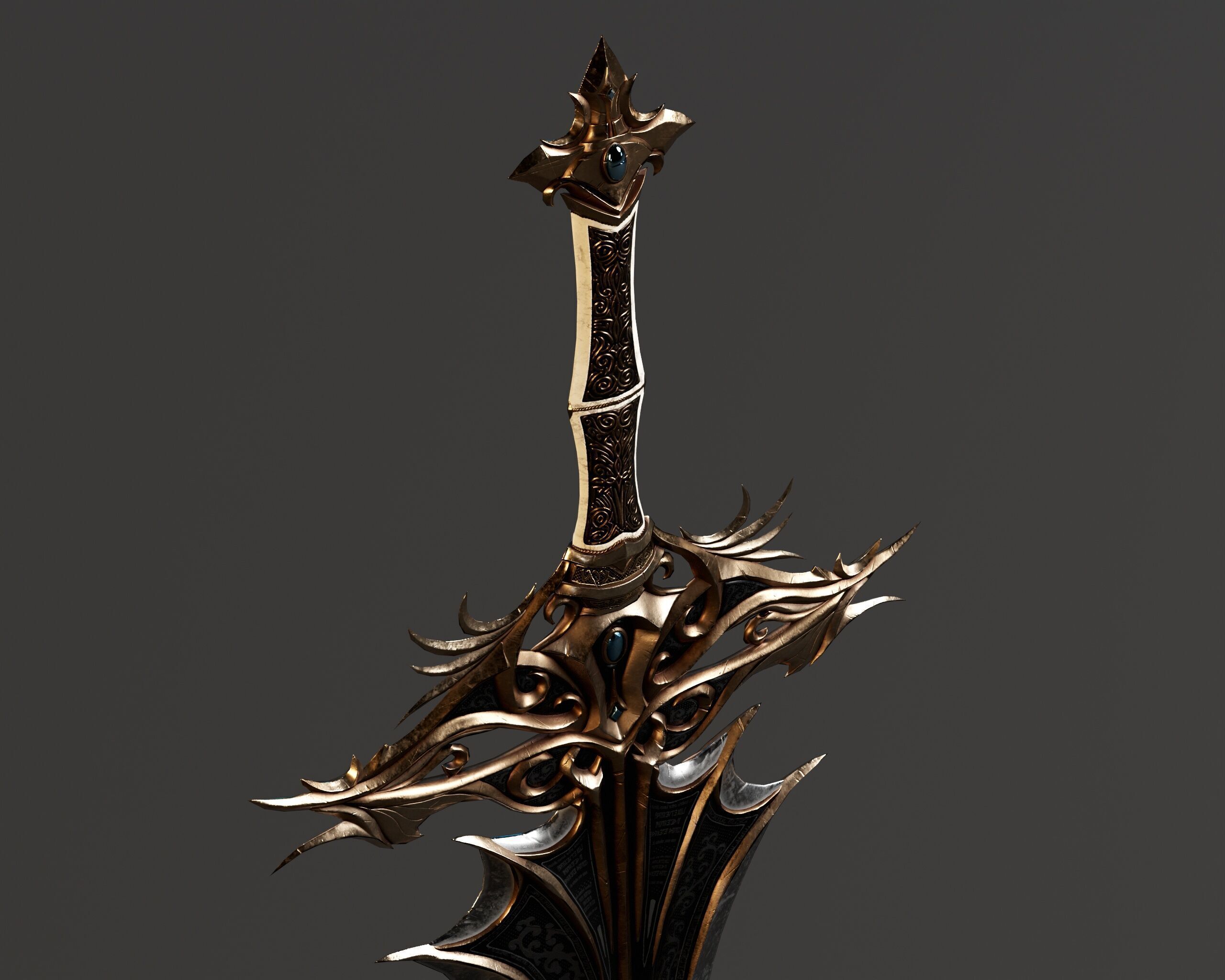 High Paladin Sword  Low-poly 3D model_6