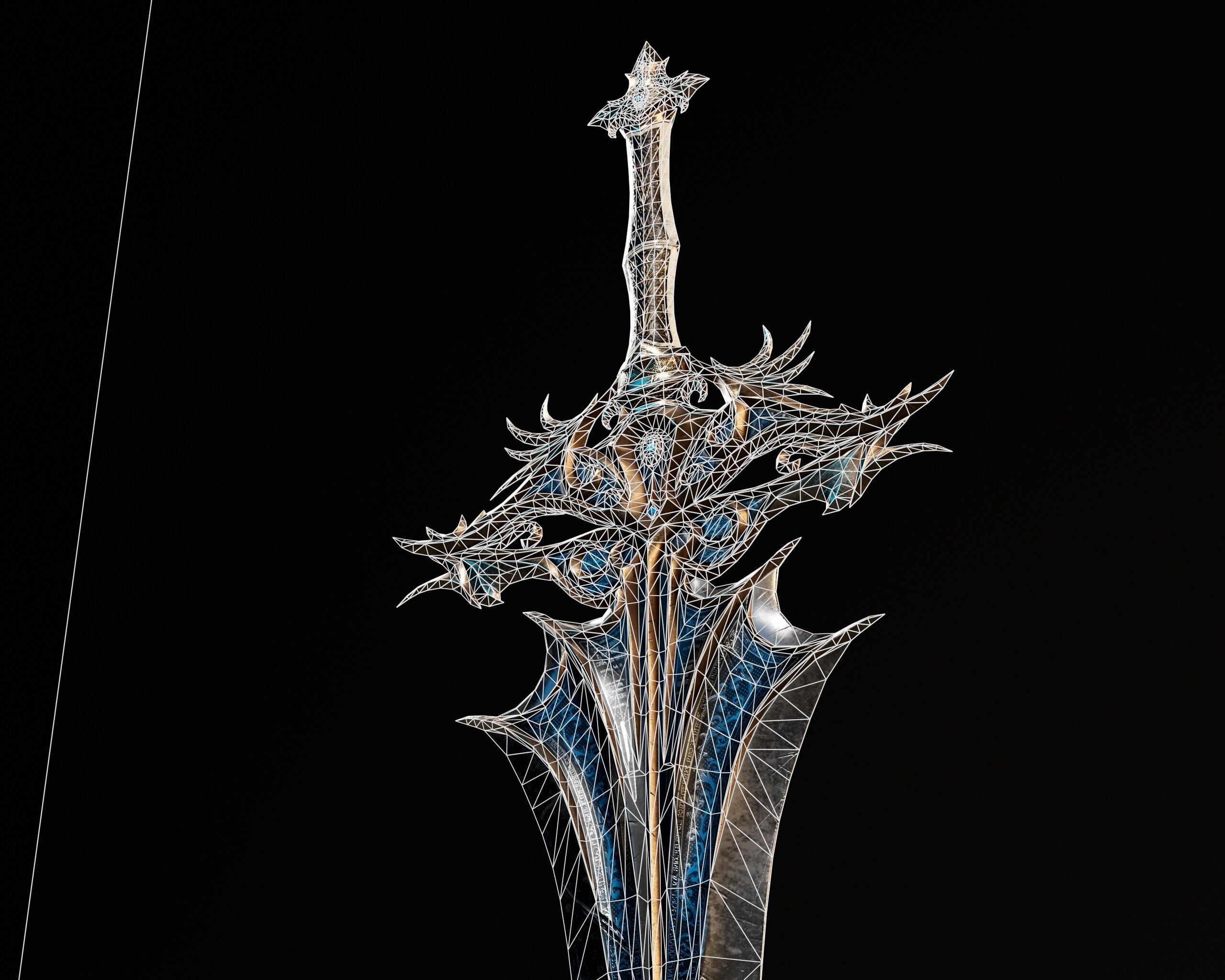 High Paladin Sword  Low-poly 3D model_17