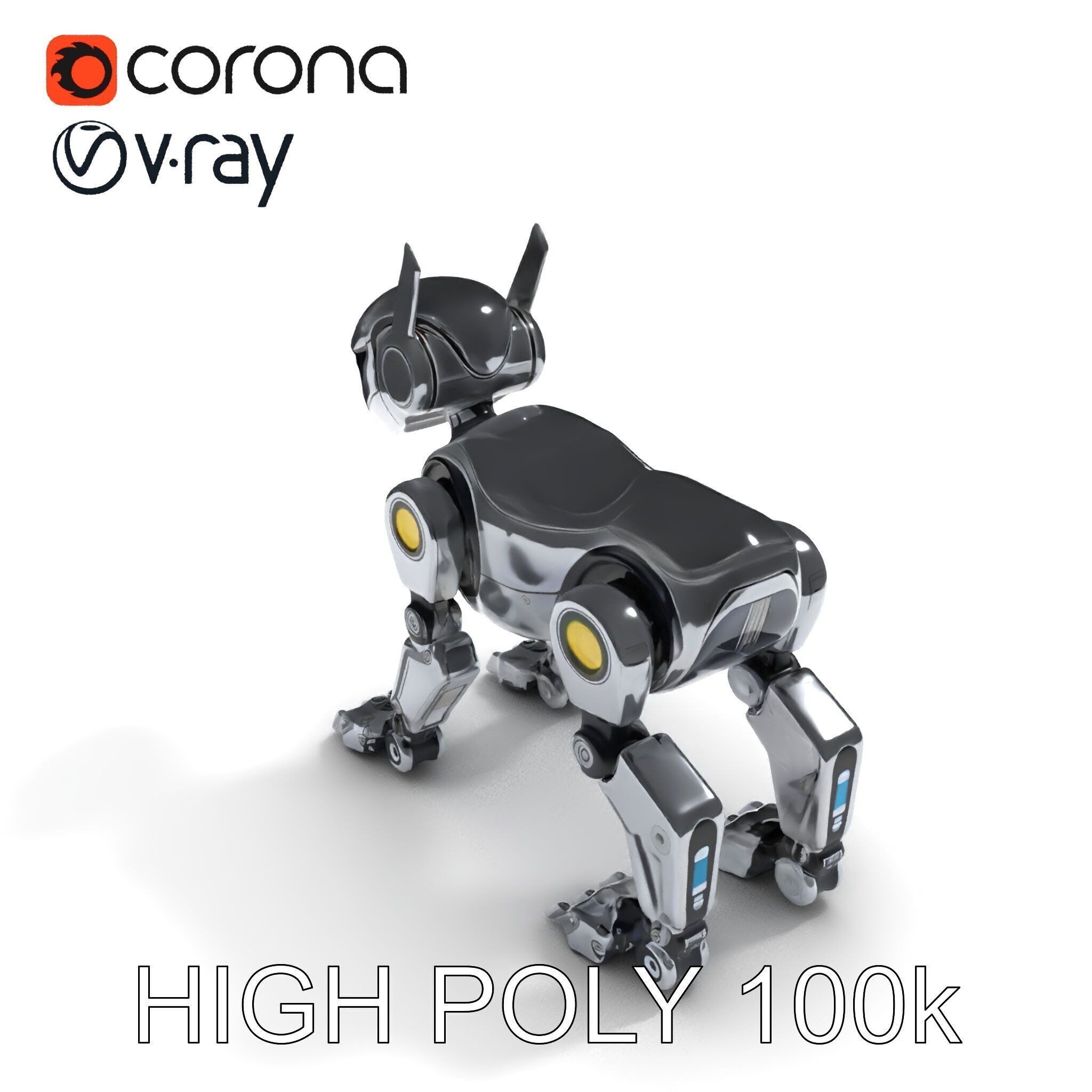 Futuristic Robotic Animal Model Pack for Game and Animation Low-poly 3D model_13