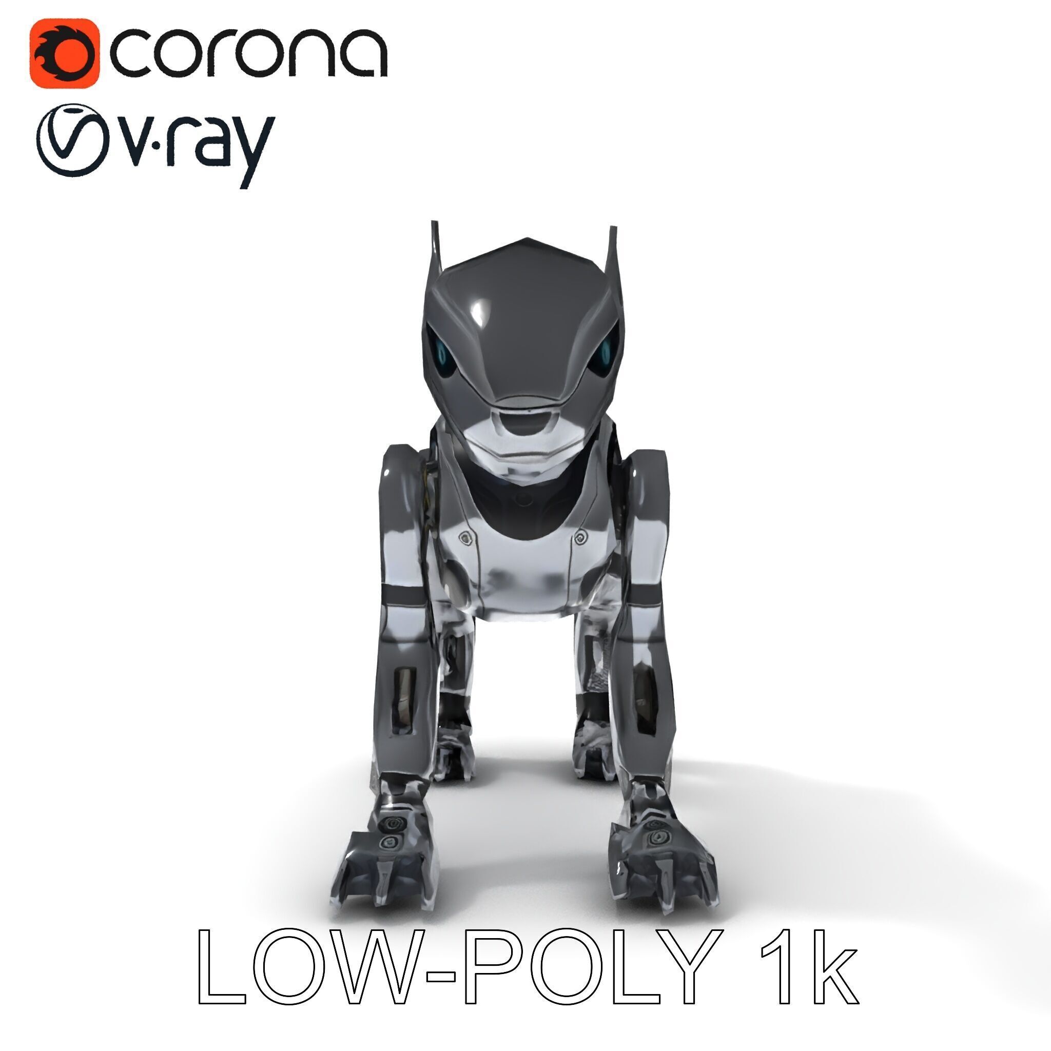 Futuristic Robotic Animal Model Pack for Game and Animation Low-poly 3D model_33