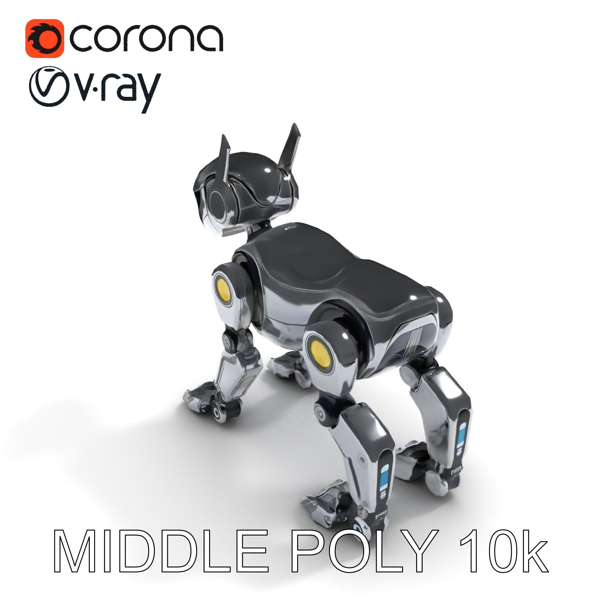 Futuristic Robotic Animal Model Pack for Game and Animation Low-poly 3D model_14