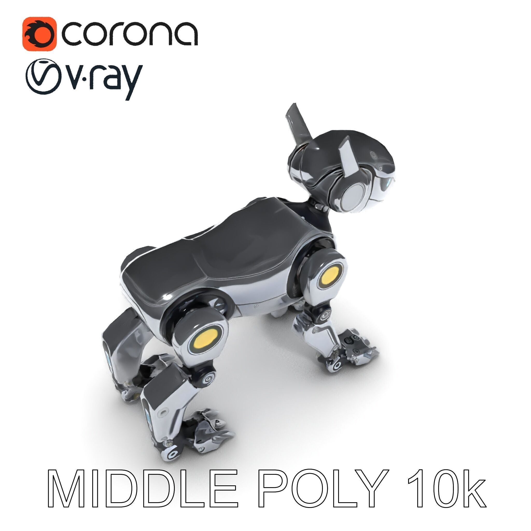 Futuristic Robotic Animal Model Pack for Game and Animation Low-poly 3D model_8