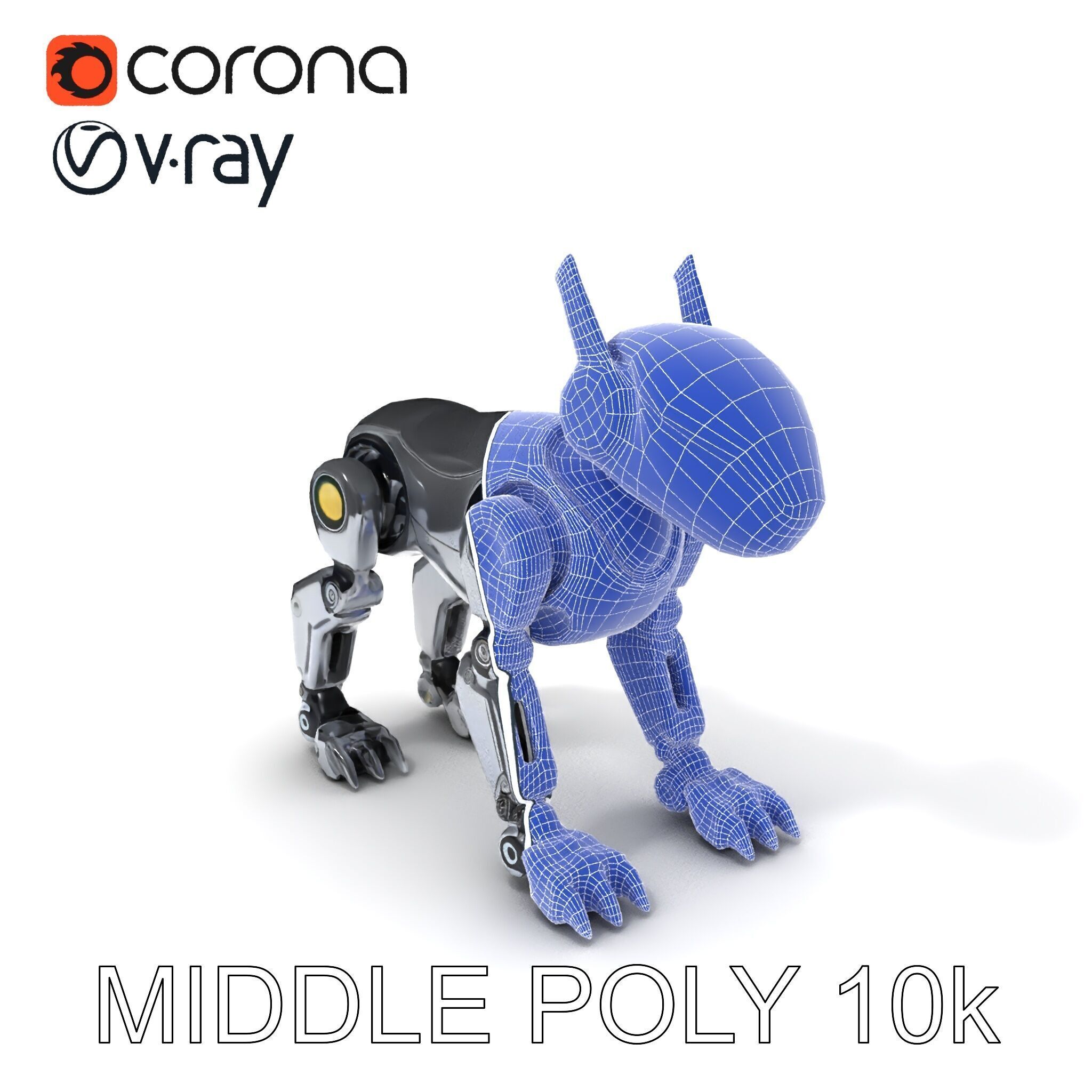Futuristic Robotic Animal Model Pack for Game and Animation Low-poly 3D model_19